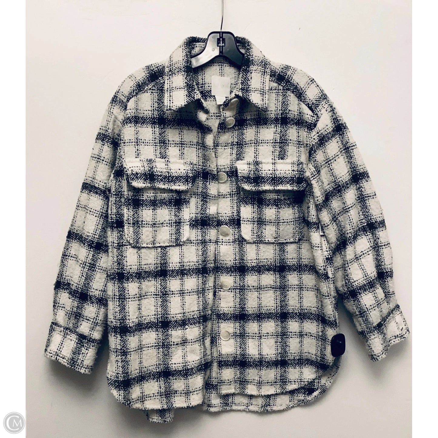 Jacket Shirt By H&m In Plaid Pattern, Size: S