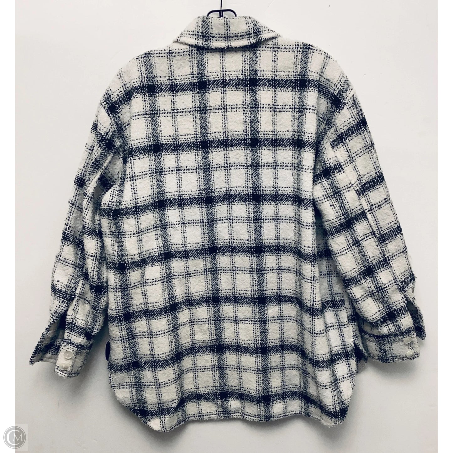 Jacket Shirt By H&m In Plaid Pattern, Size: S