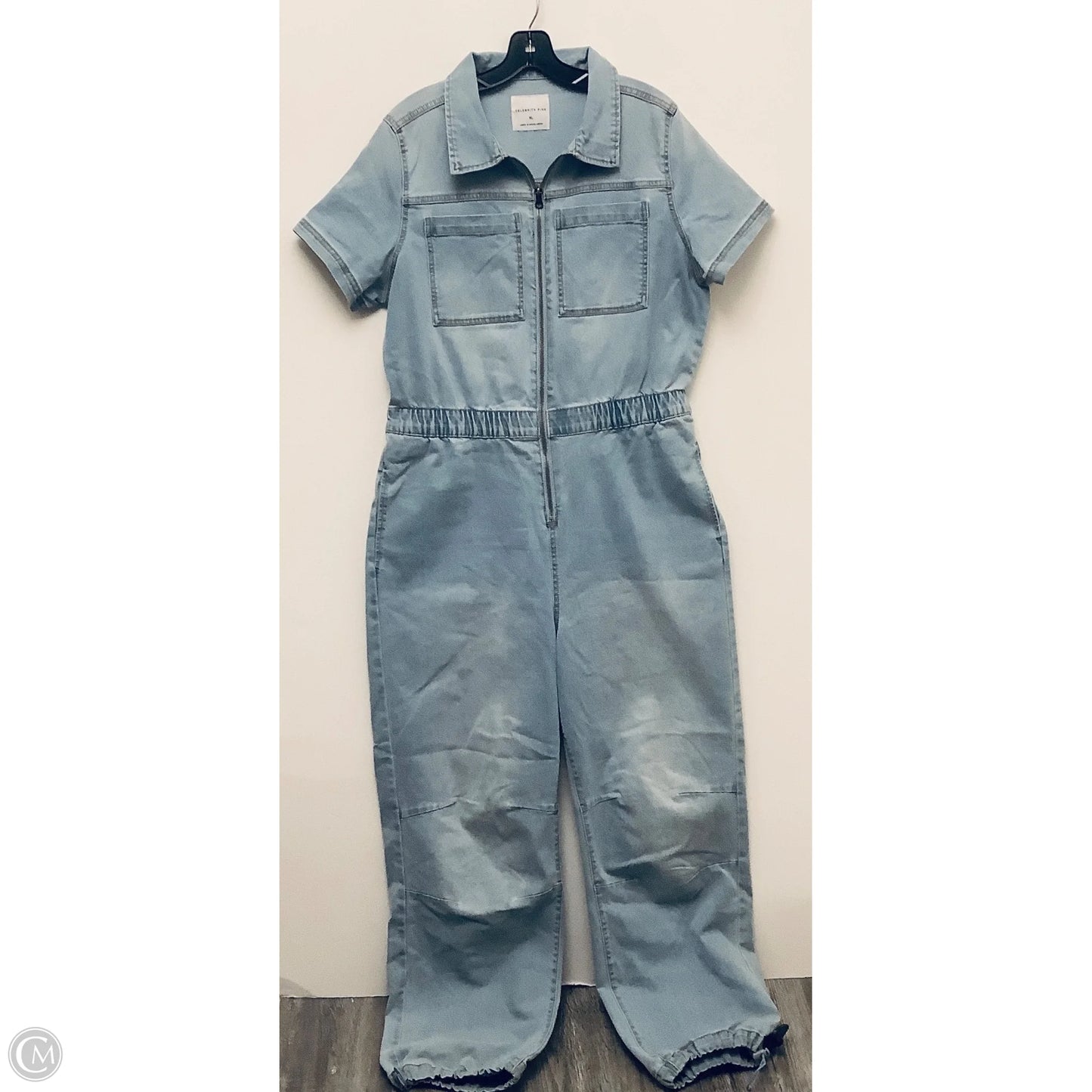 Jumpsuit By Celebrity Pink In Blue Denim, Size: Xl