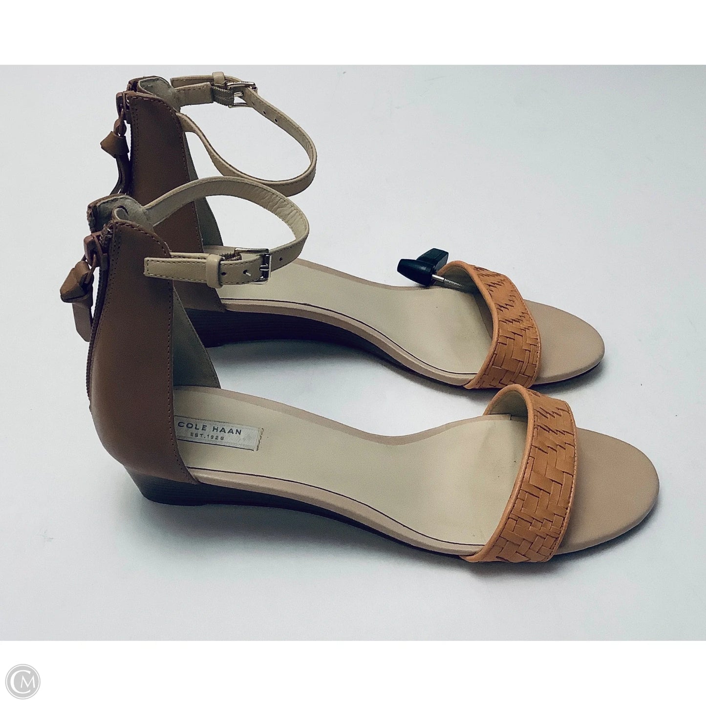 Sandals Heels Wedge By Cole-haan In Beige, Size: 8