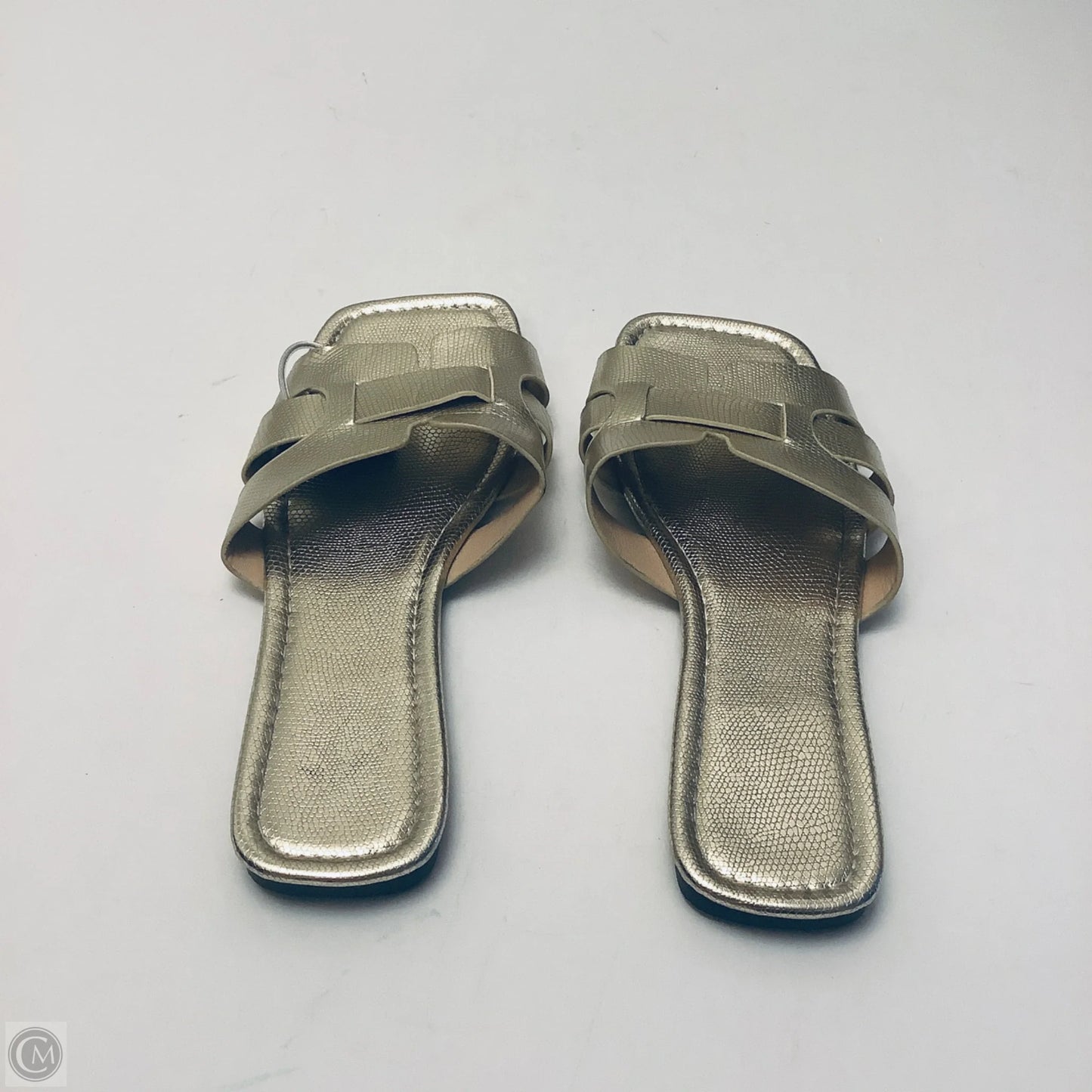 Sandals Flats By Clothes Mentor In Gold, Size: 12