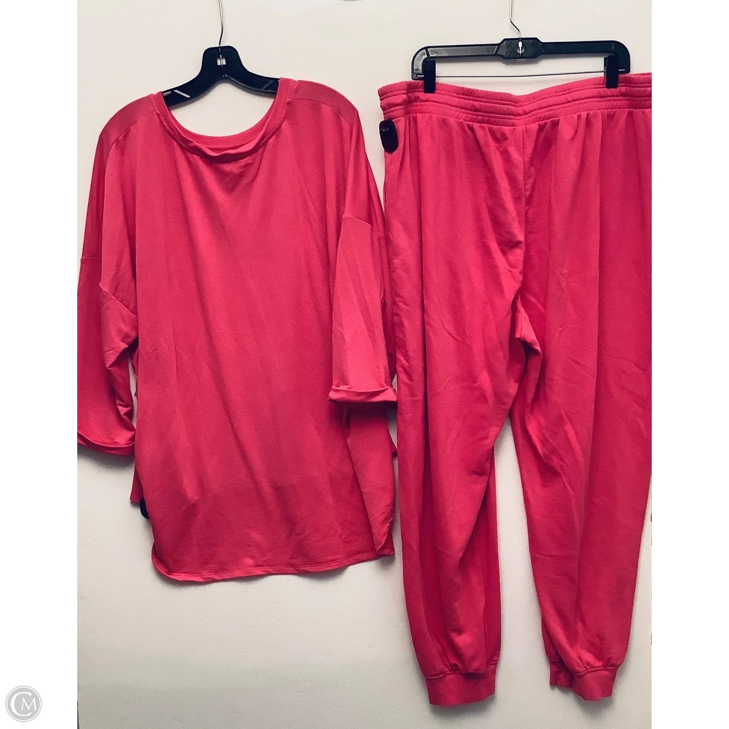 Top 2pc Long Sleeve By Crown And Ivy In Pink, Size: 3x