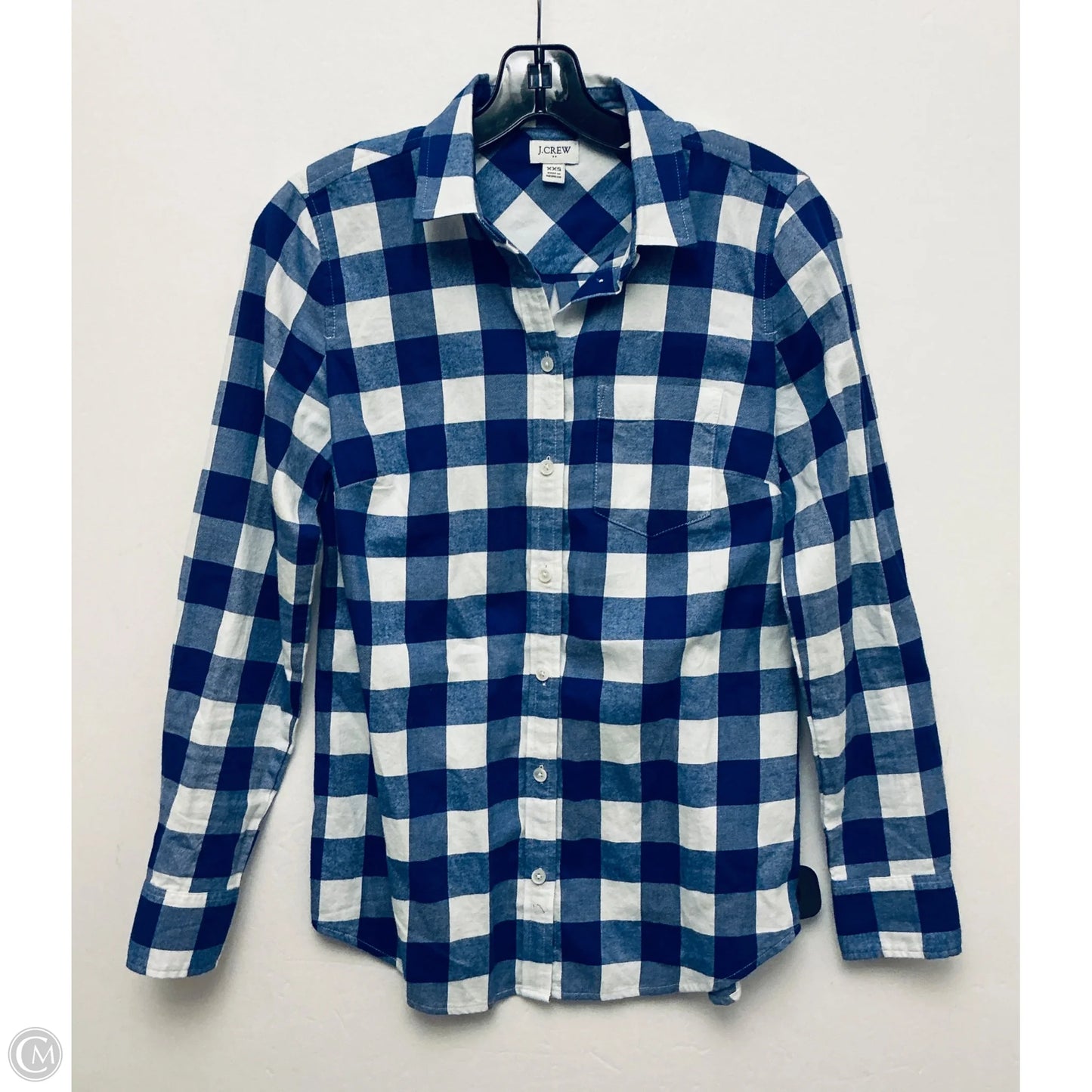 Top Long Sleeve By J. Crew In Plaid Pattern, Size: Xxs