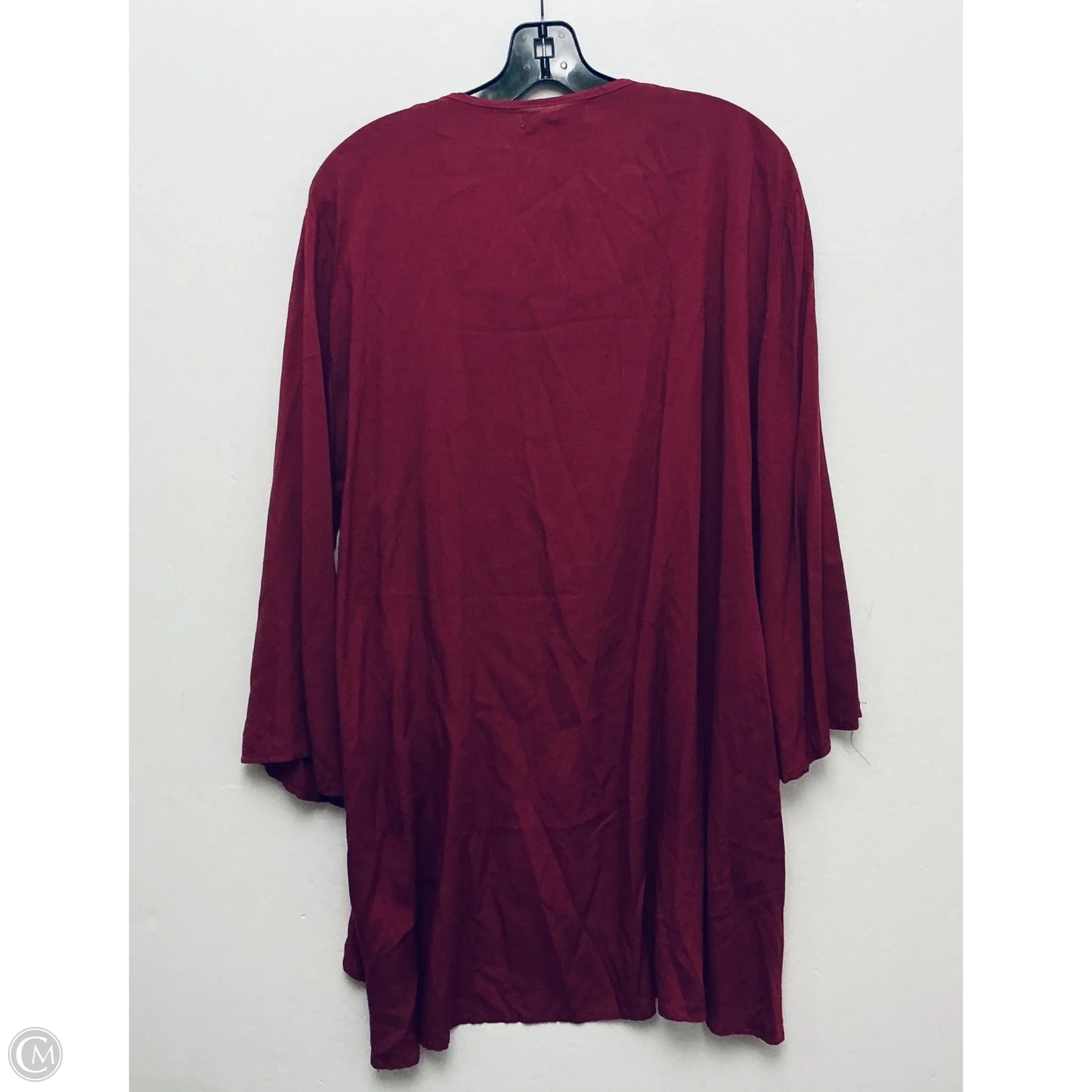 Top Long Sleeve By Clothes Mentor In Maroon, Size: Xxl