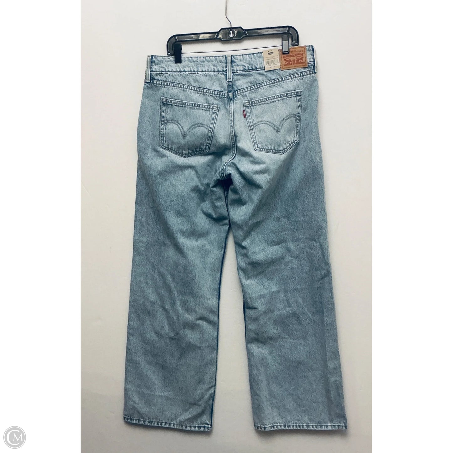 Jeans Wide Leg By Levis In Blue Denim, Size: 14