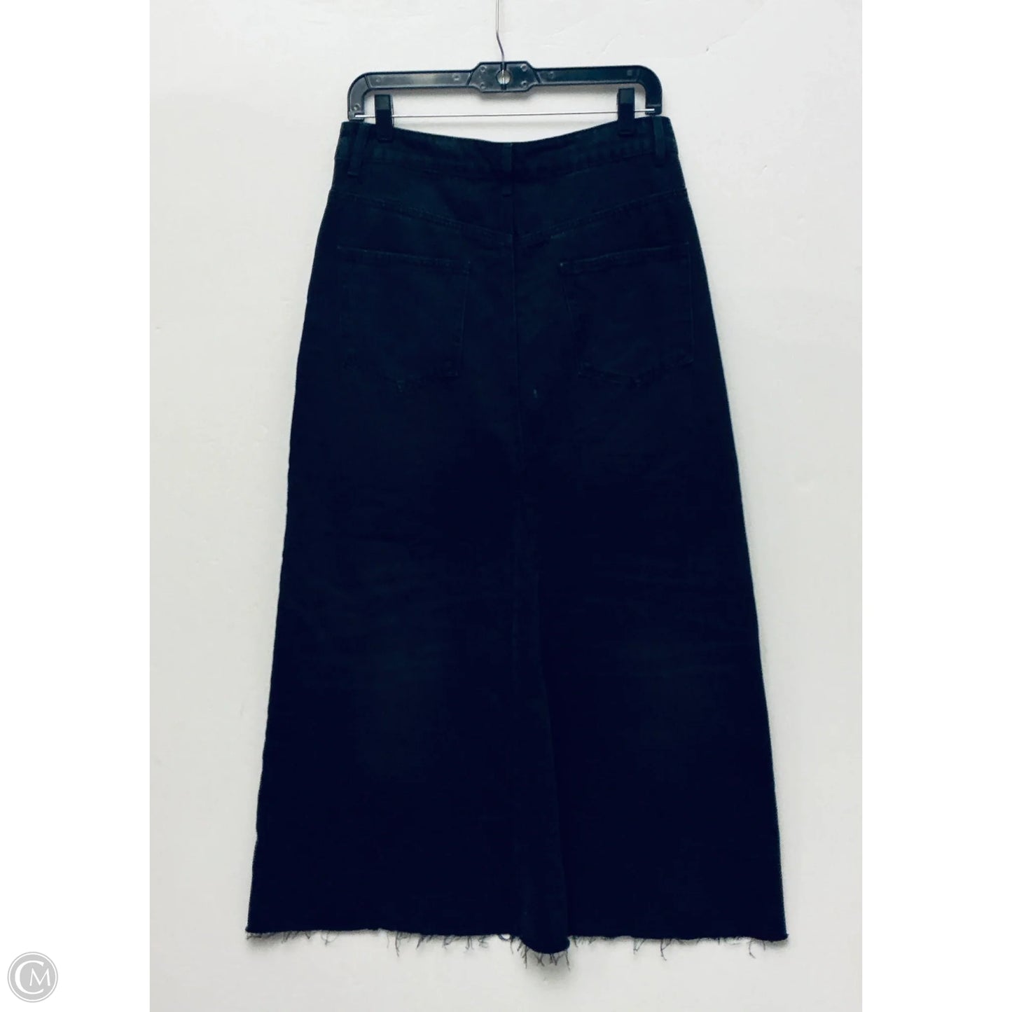 Skirt Maxi By Cme In Black Denim, Size: L