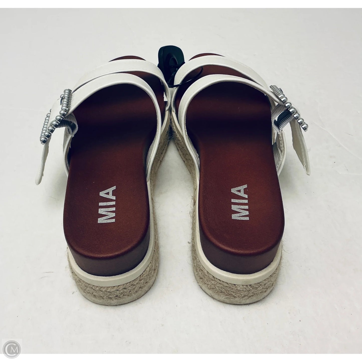 Sandals Heels Wedge By Mia In White, Size: 7