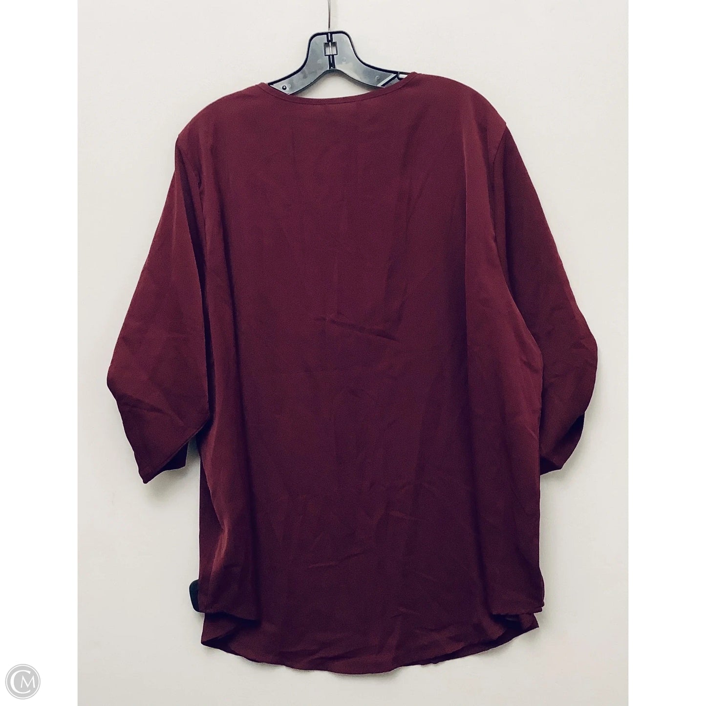 Top Short Sleeve By Cmb In Maroon, Size: 22