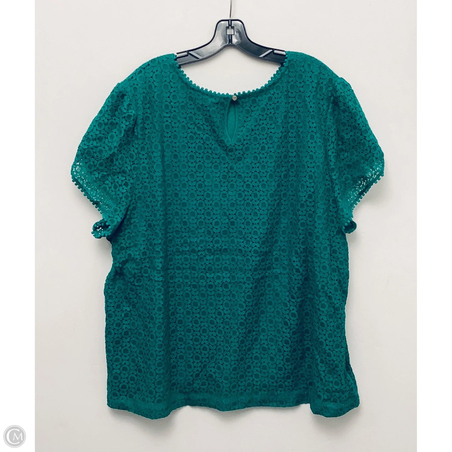 Top Short Sleeve By Liz Claiborne In Green, Size: 3x