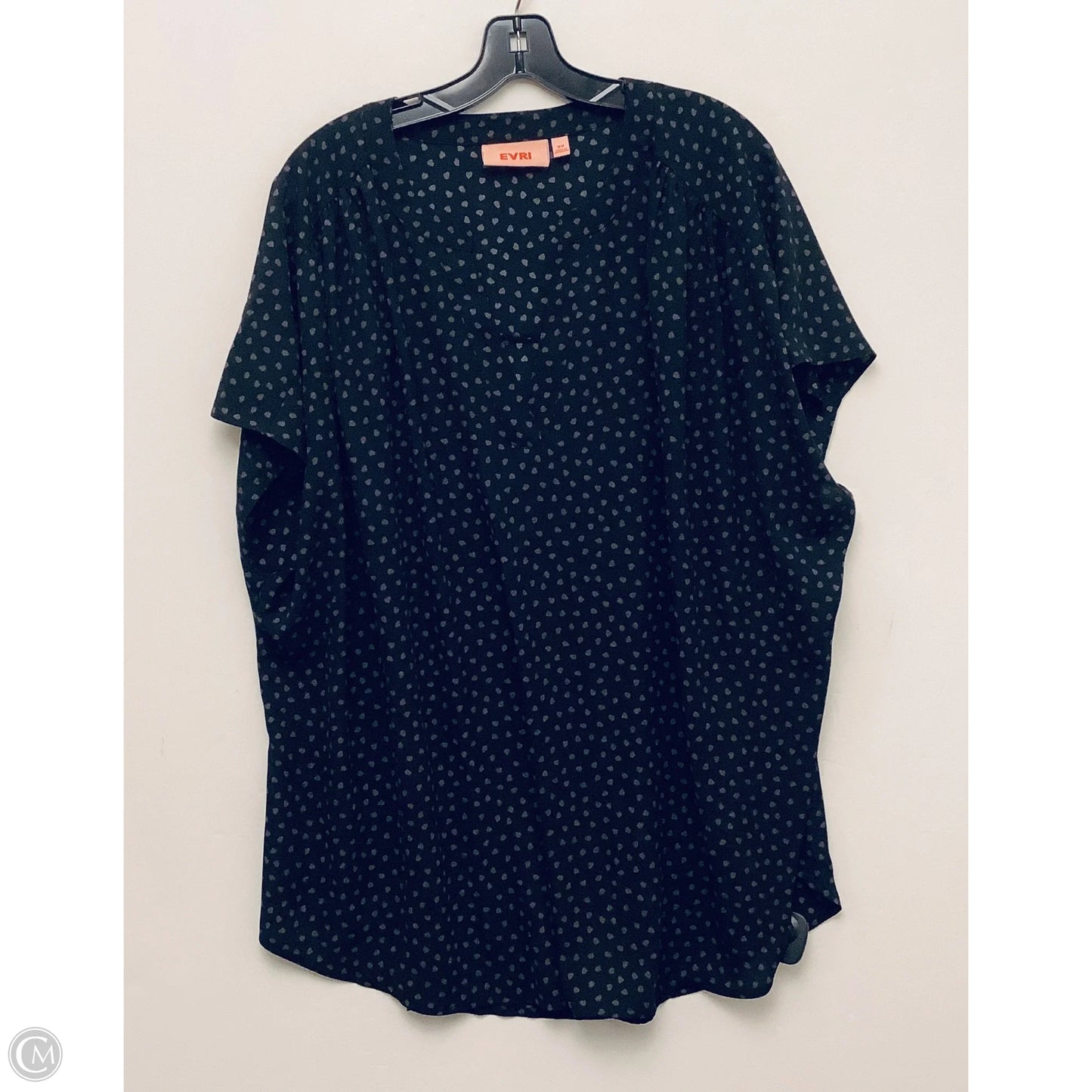 Top Short Sleeve Basic By Evri In Black, Size: 3x