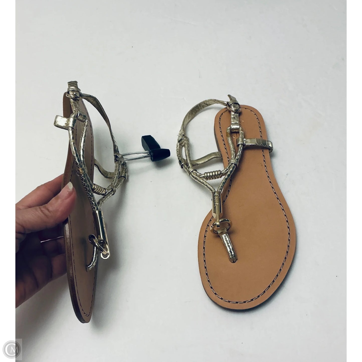 Sandals Designer By Coach In Gold, Size: 6.5