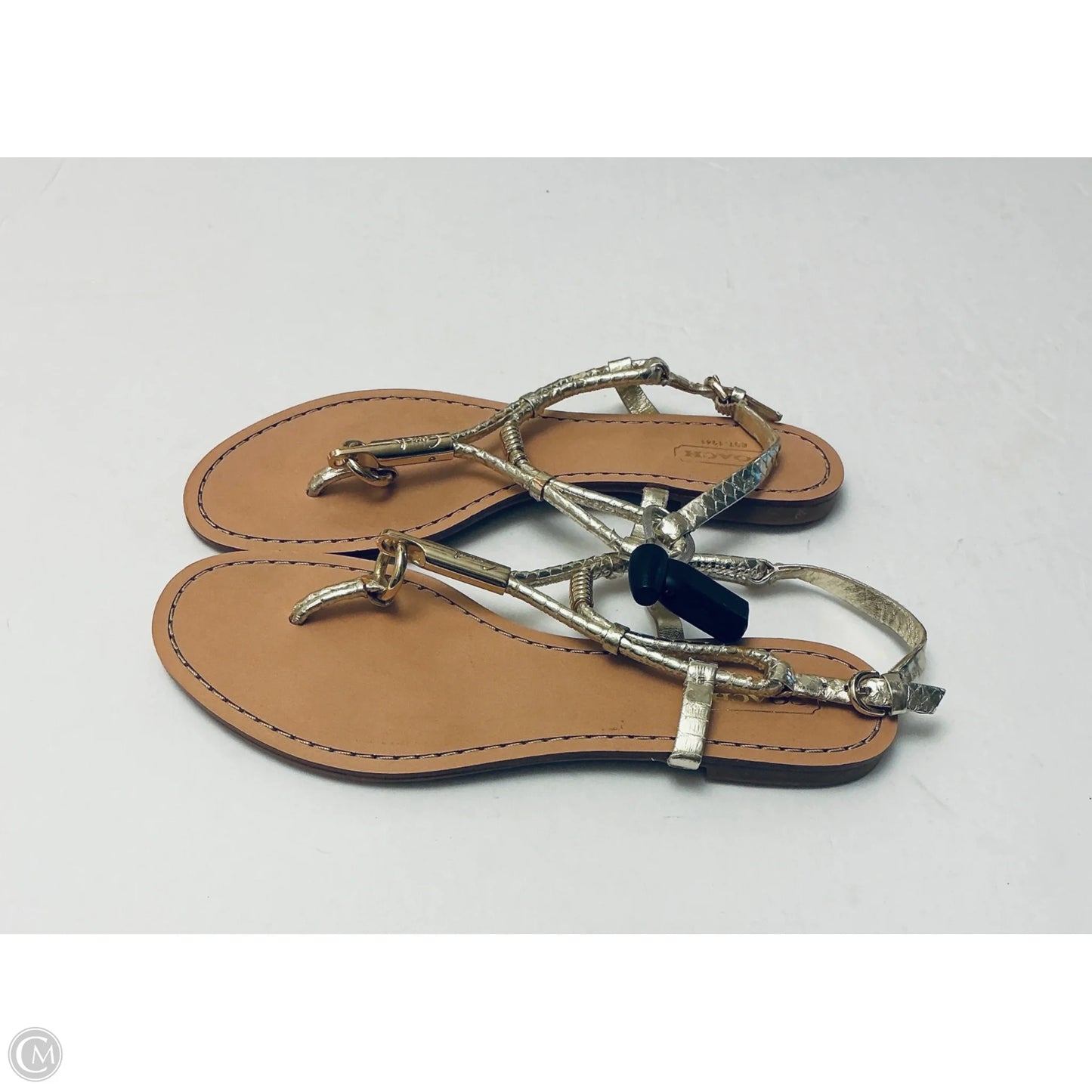 Sandals Designer By Coach In Gold, Size: 6.5