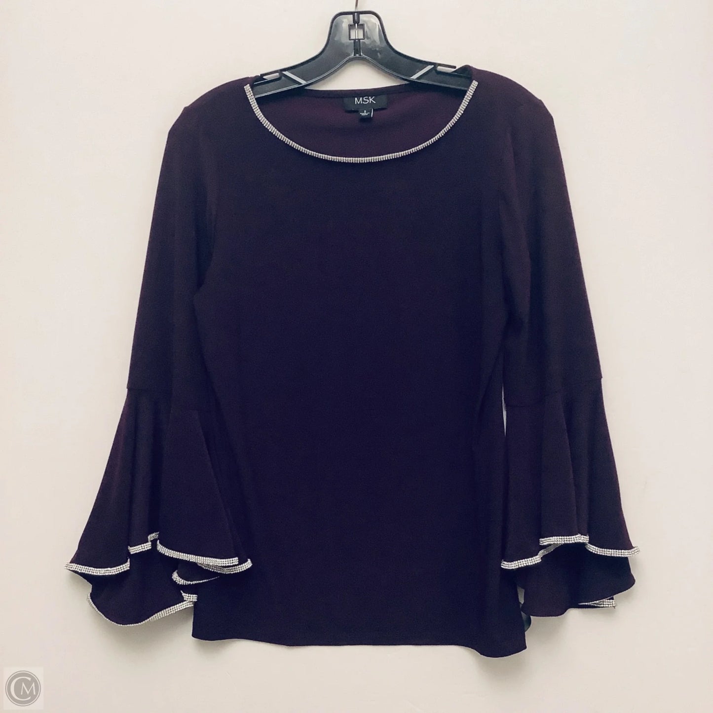 Top Long Sleeve Basic By Msk In Purple, Size: S