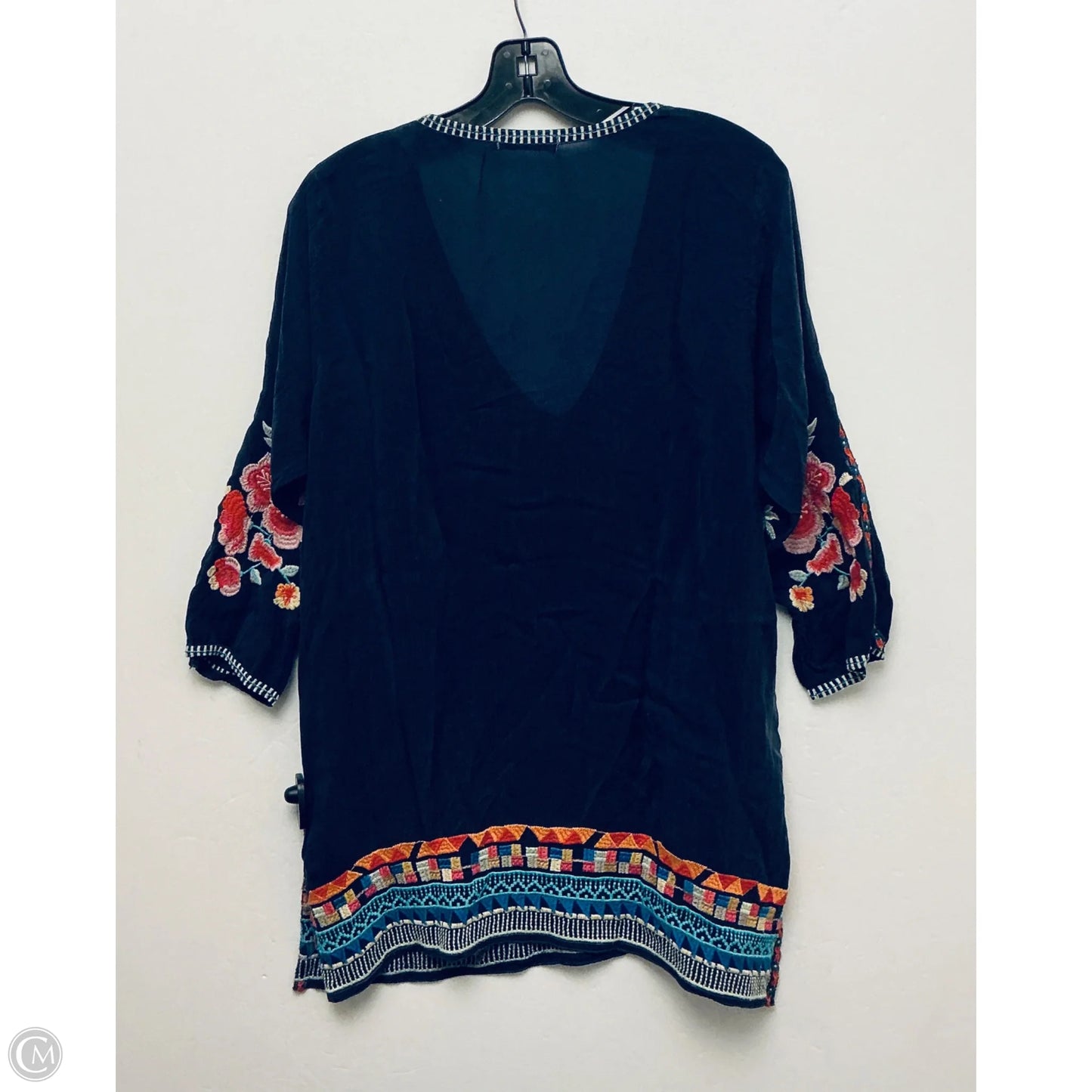 Top Long Sleeve By Johnny Was In Blue & Brown, Size: S