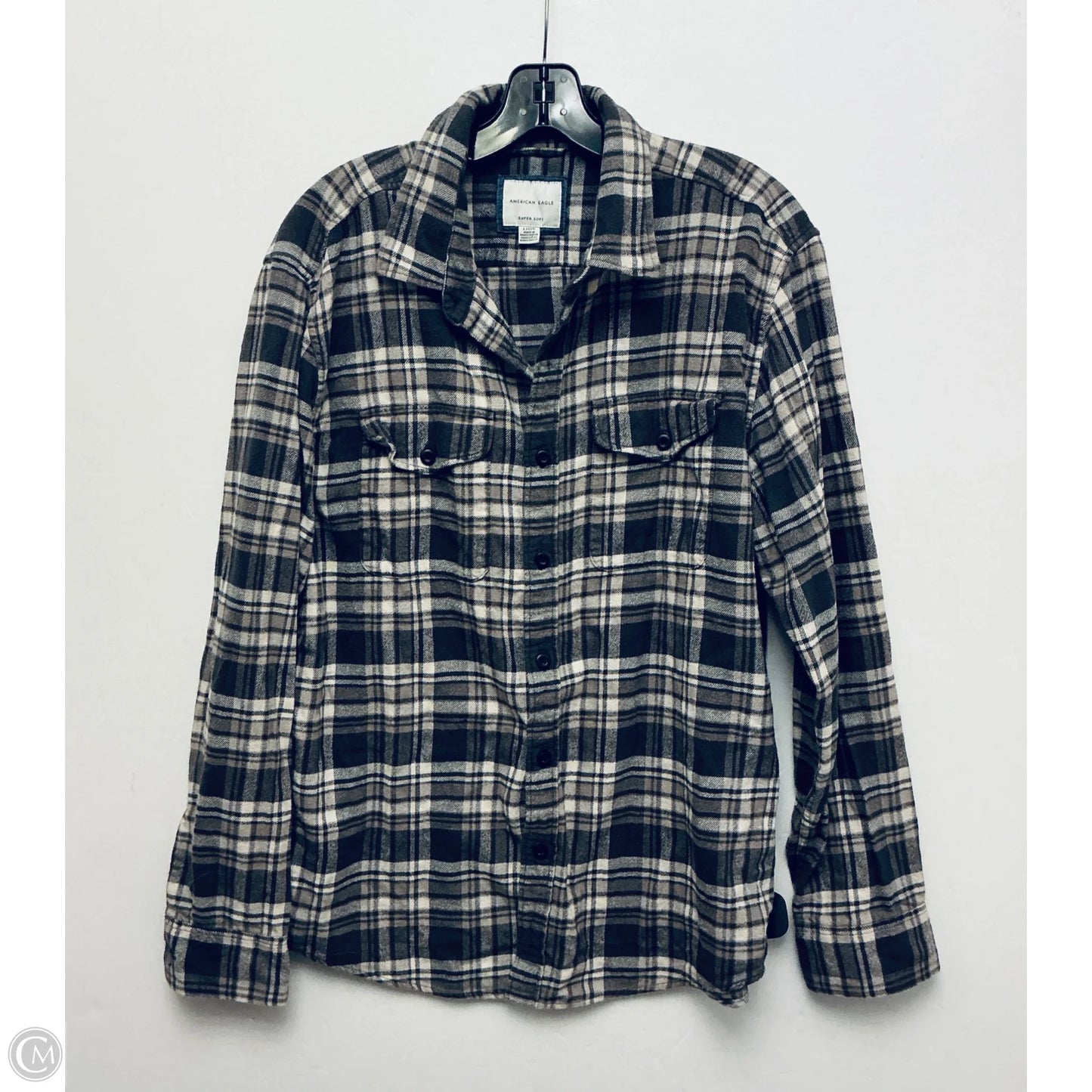 Top Long Sleeve Basic By American Eagle In Brown, Size: L