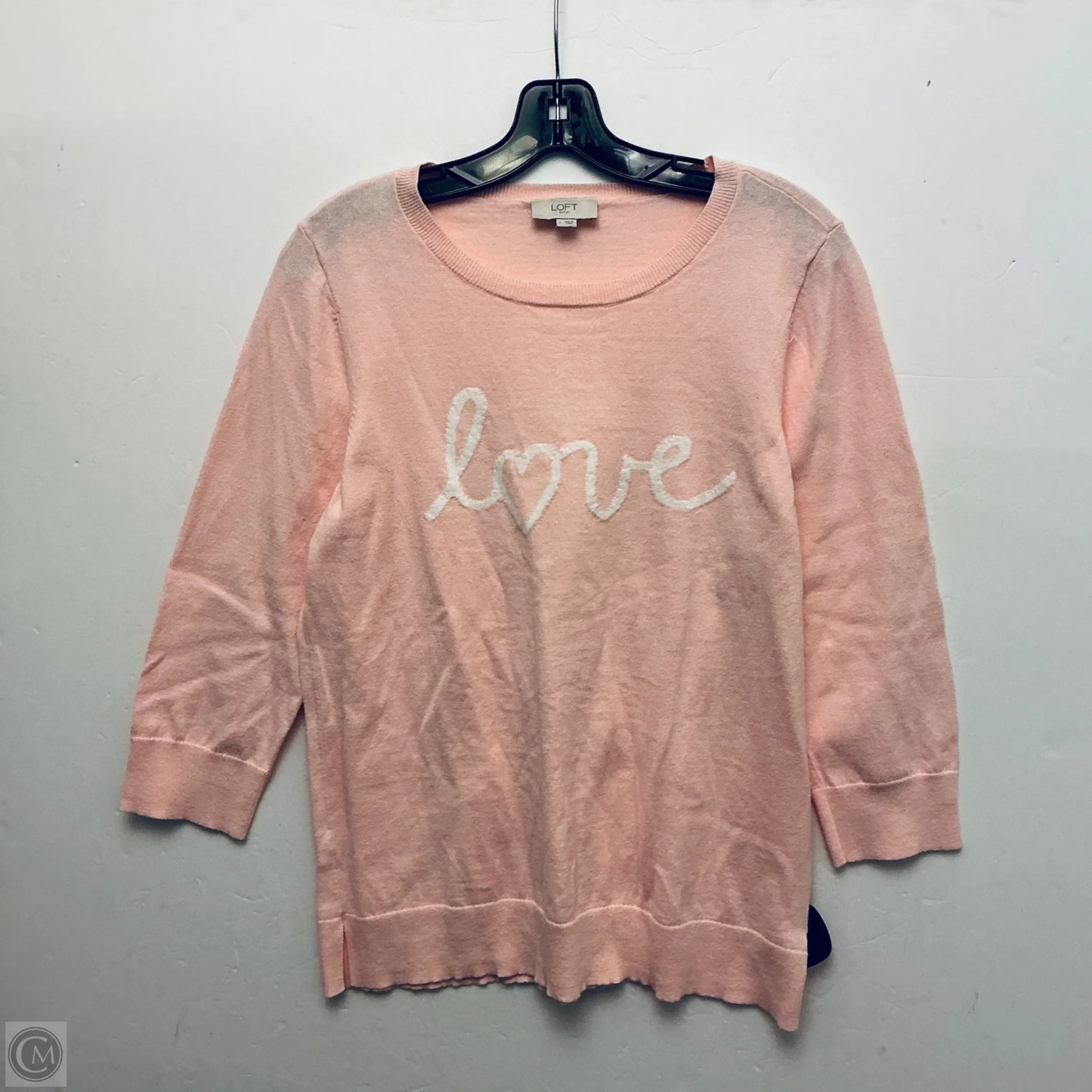 Top Long Sleeve Basic By Loft In Pink, Size: L