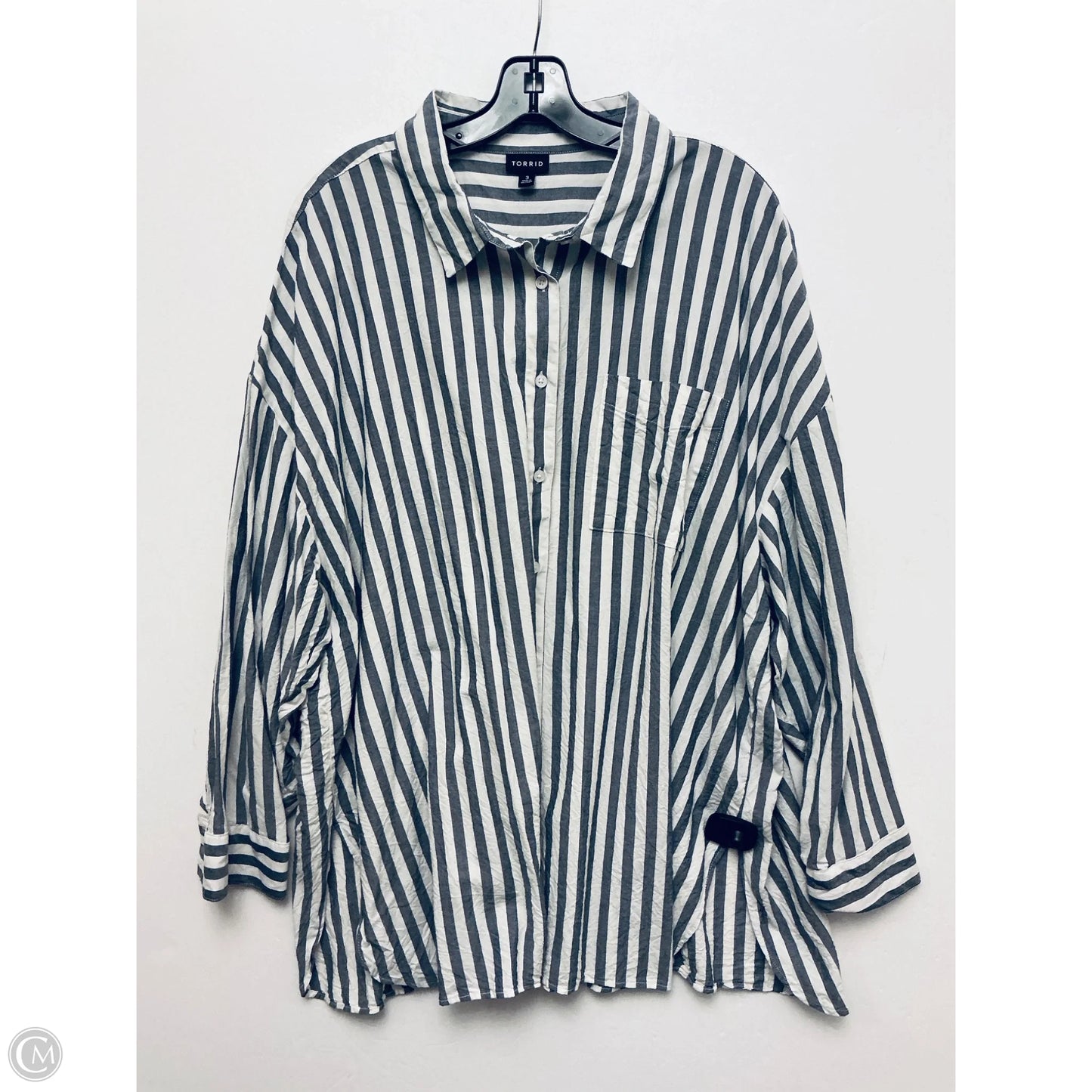 Top Long Sleeve By Torrid In Striped Pattern, Size: 3x