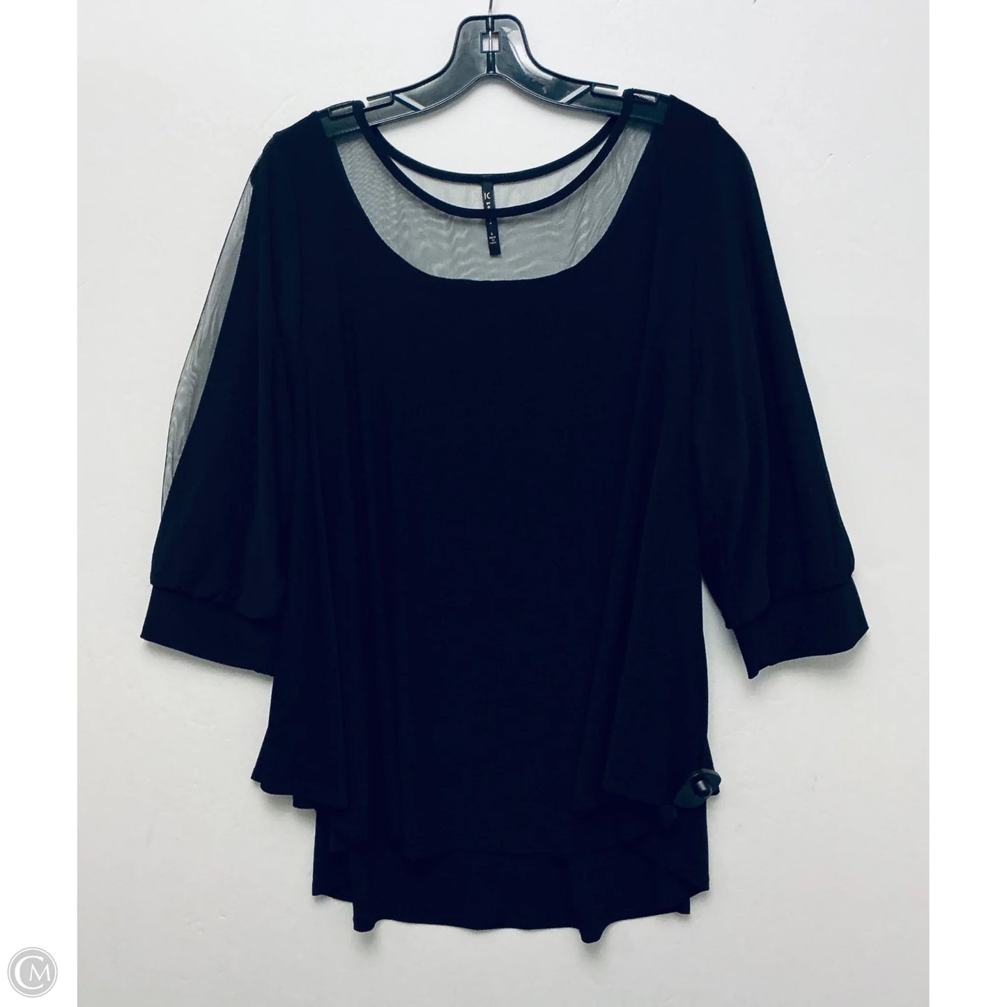 Top 3/4 Sleeve Basic By Ic By Connie K In Black, Size: L