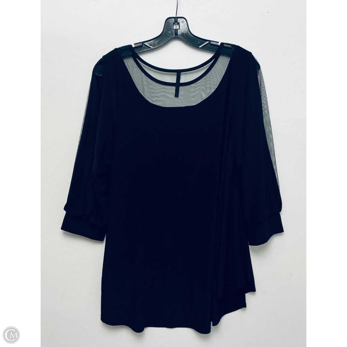 Top 3/4 Sleeve Basic By Ic By Connie K In Black, Size: L