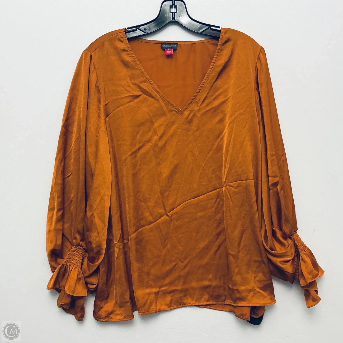 Top Long Sleeve Basic By Vince Camuto In Orange, Size: Xl