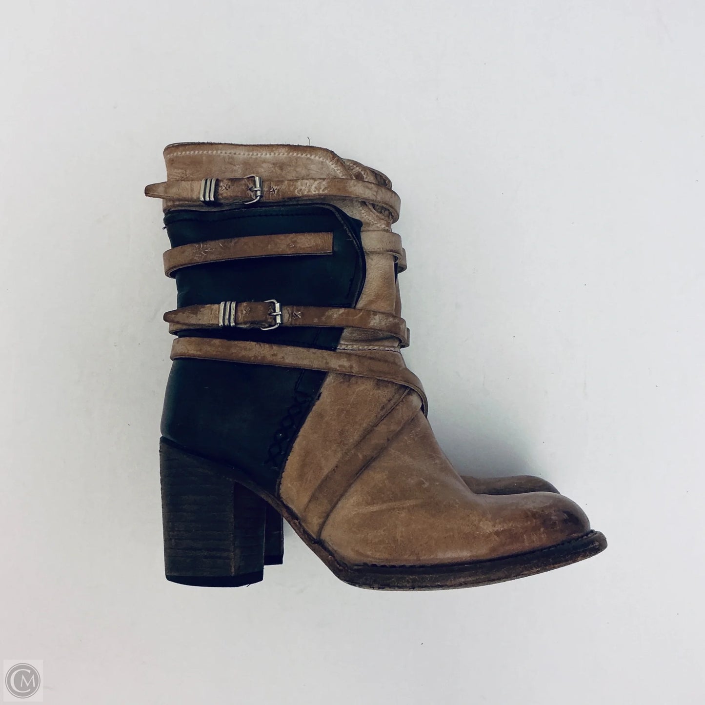 Boots Ankle Heels By Freebird In Brown, Size: 7
