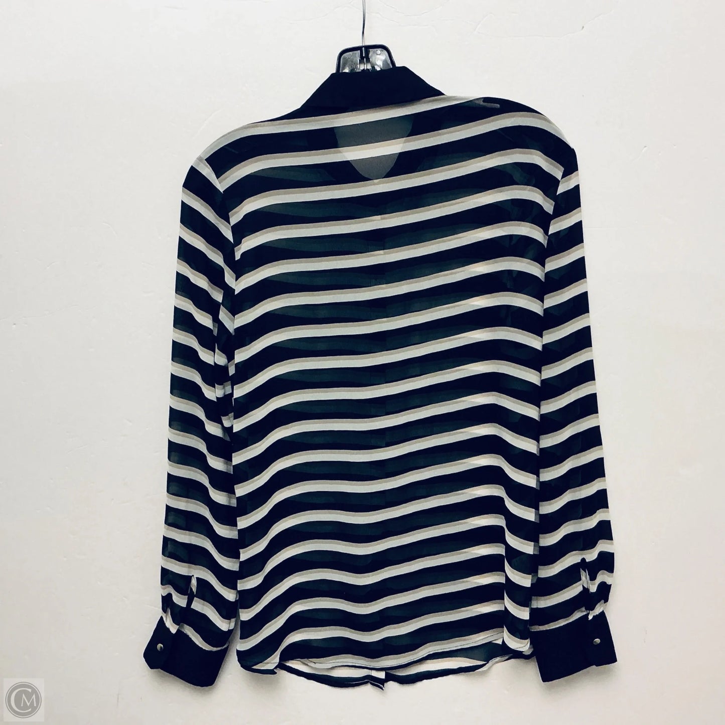 Top Long Sleeve By Ann Taylor In Striped Pattern, Size: M