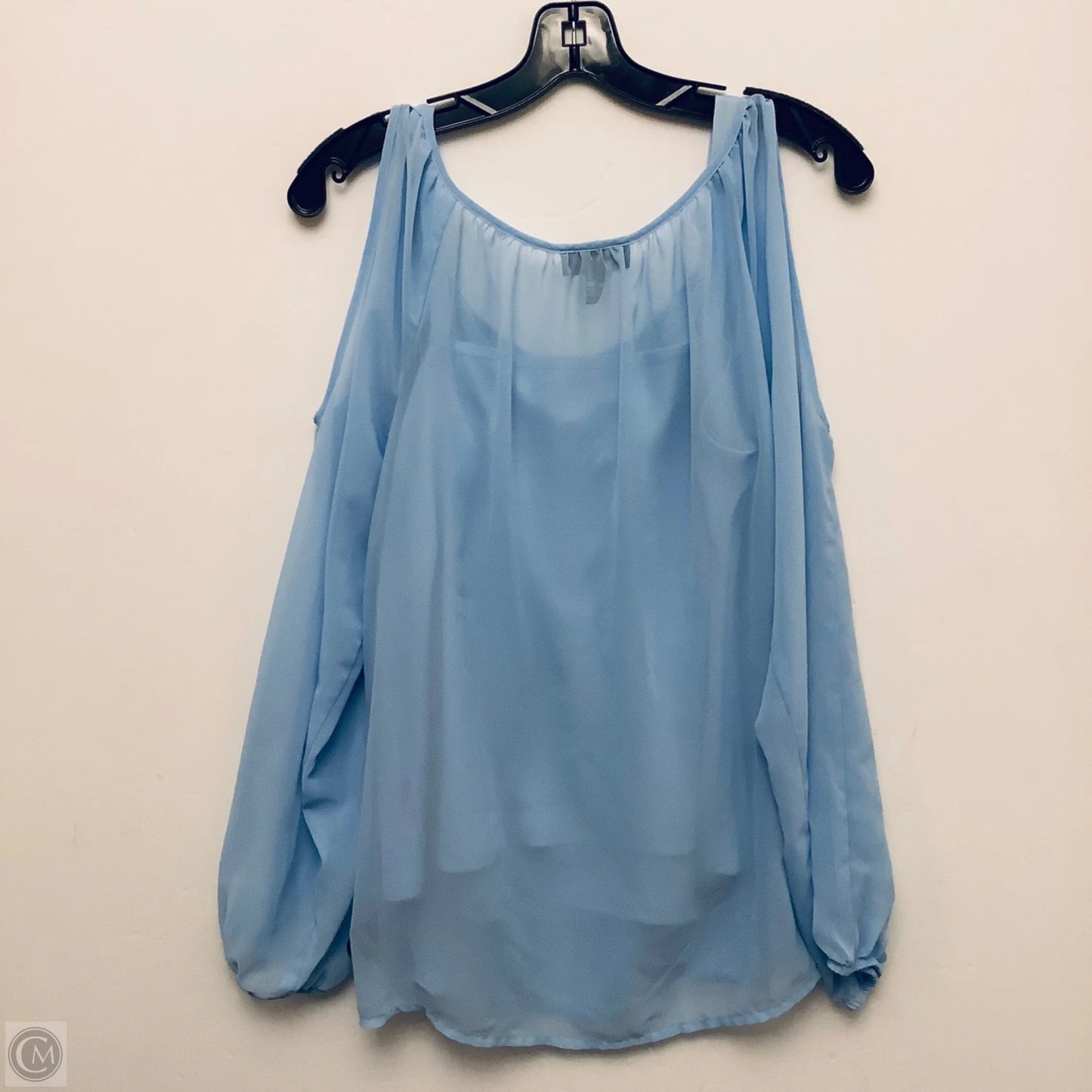Top Long Sleeve By Ab Studio In Blue, Size: Xl