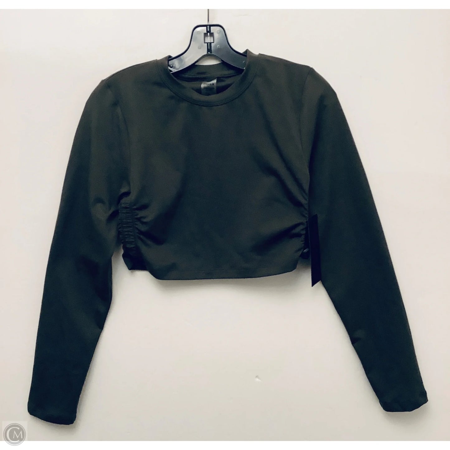Athletic Top Long Sleeve Collar By Mono B In Green, Size: L