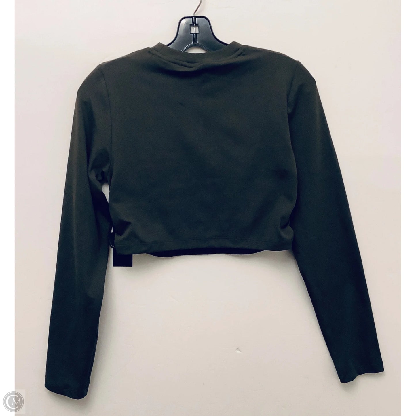 Athletic Top Long Sleeve Collar By Mono B In Green, Size: L