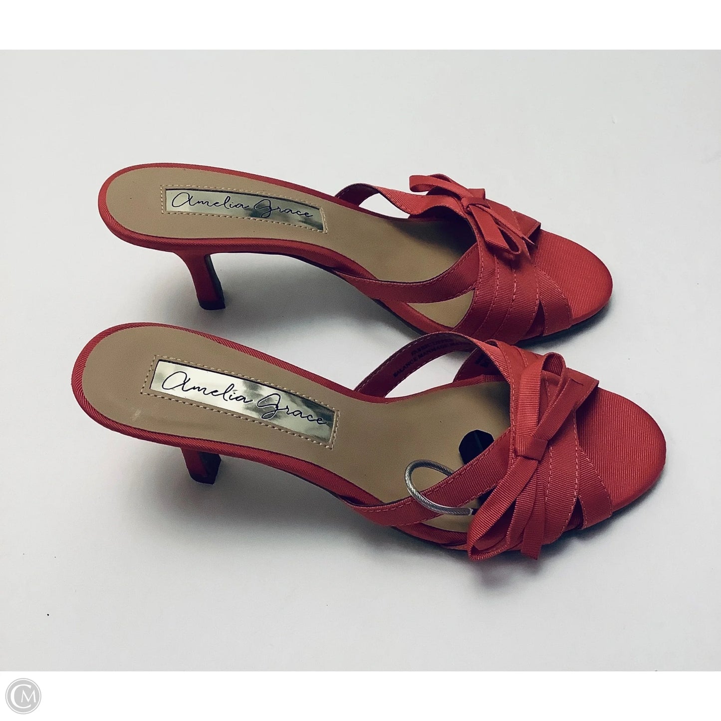 Sandals Heels Kitten By Clothes Mentor In Pink, Size: 6.5