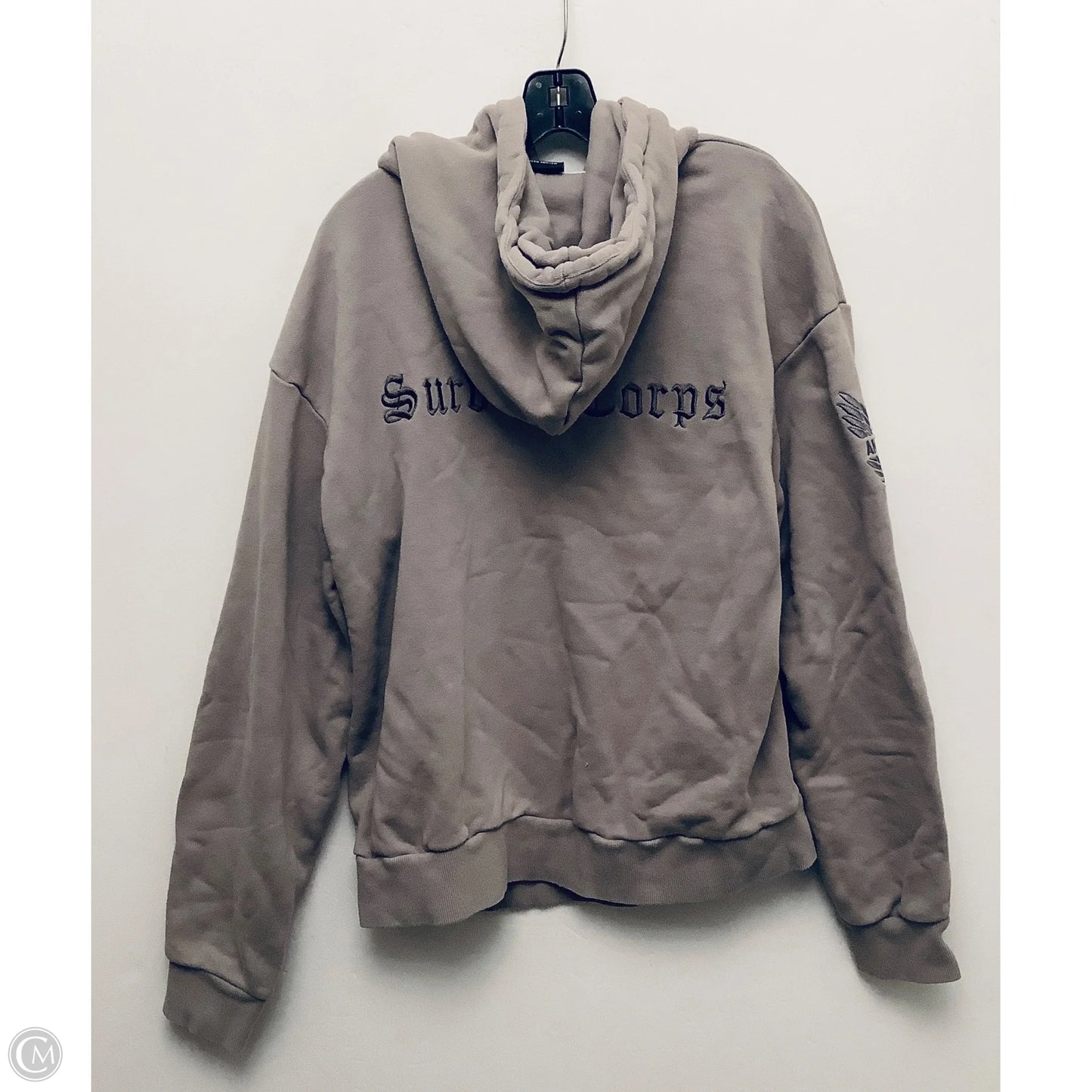 Sweatshirt Hoodie By Clothes Mentor In Cream, Size: L