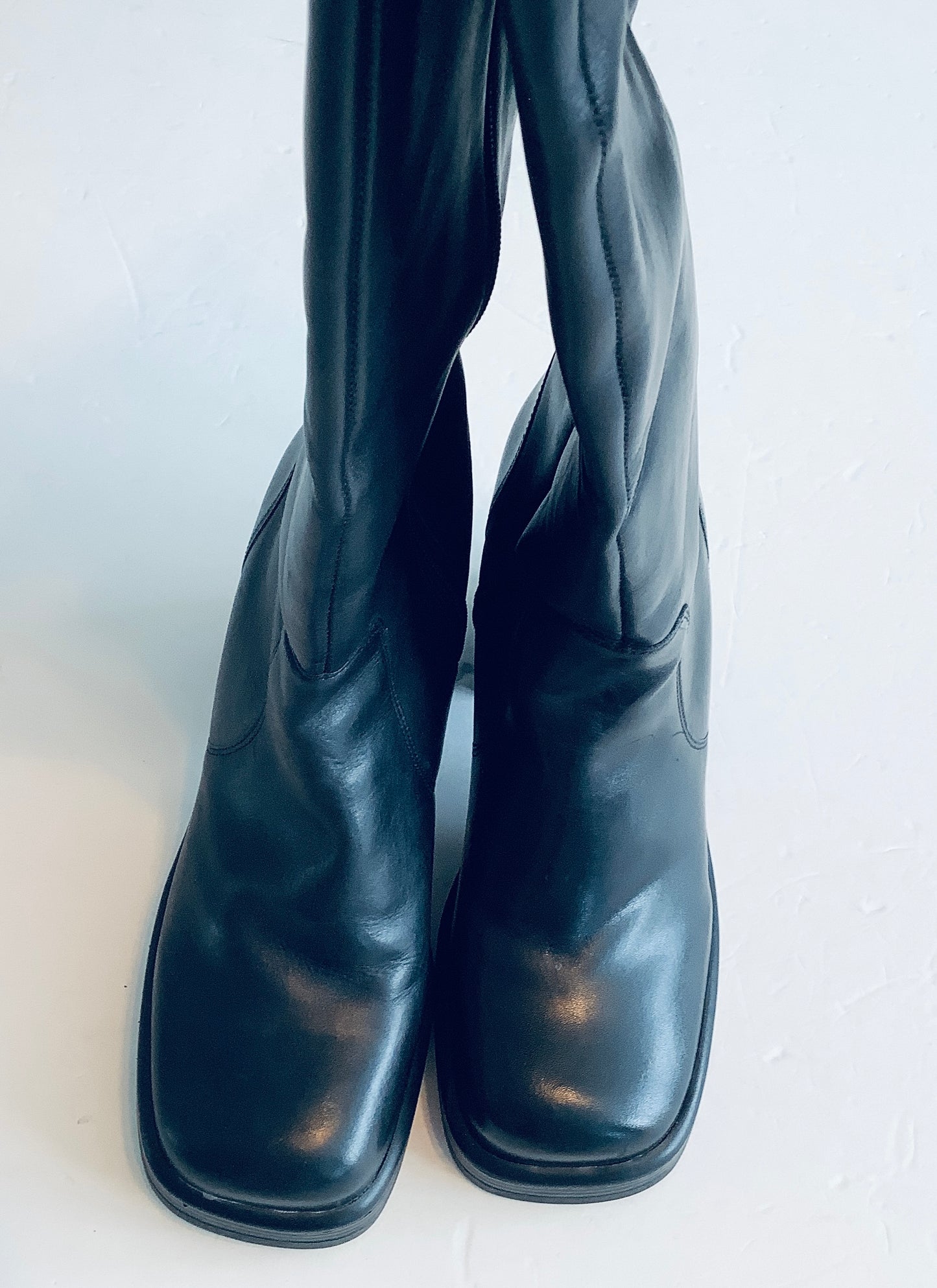 Boots Leather By Clothes Mentor In Black, Size: 9