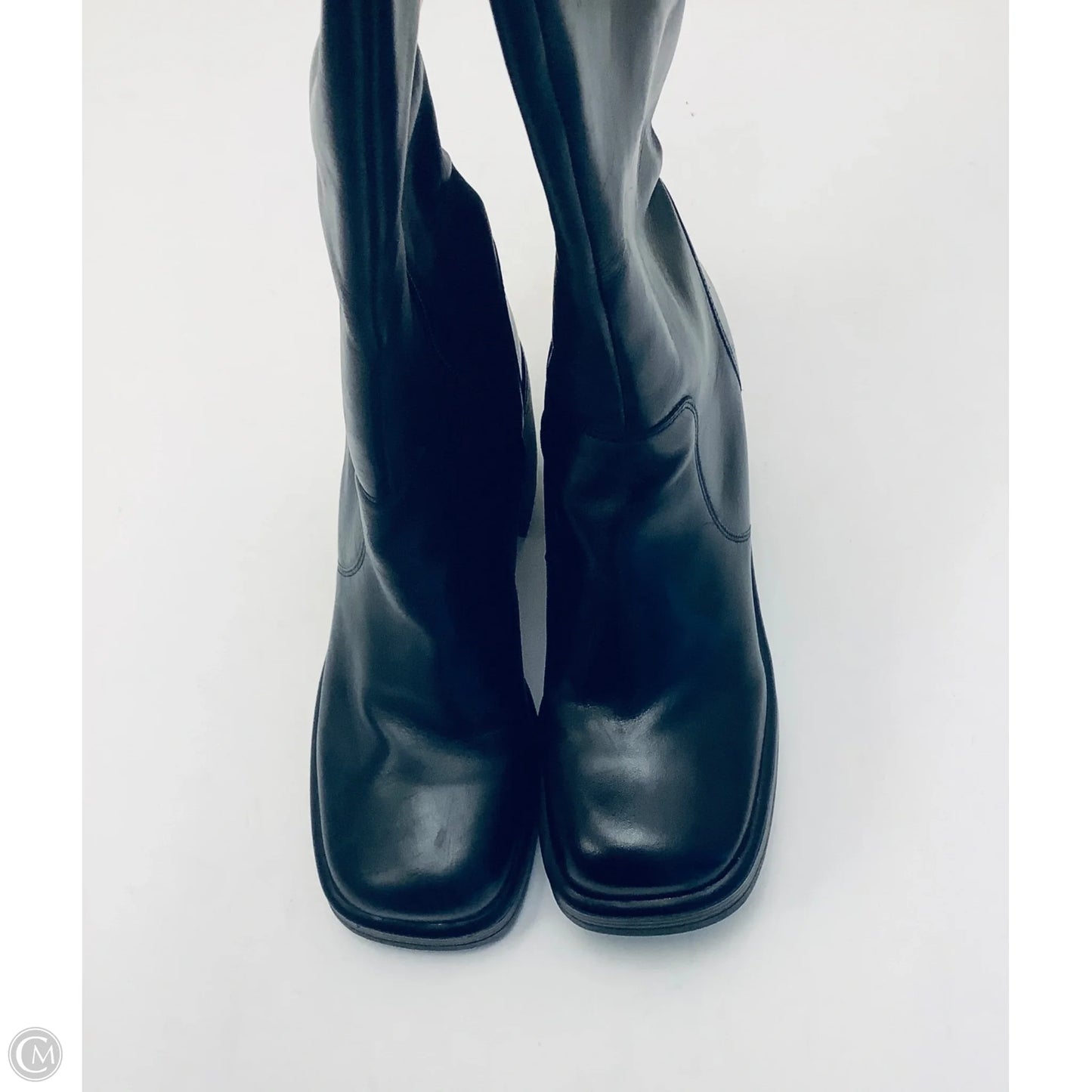 Boots Leather By Clothes Mentor In Black, Size: 9