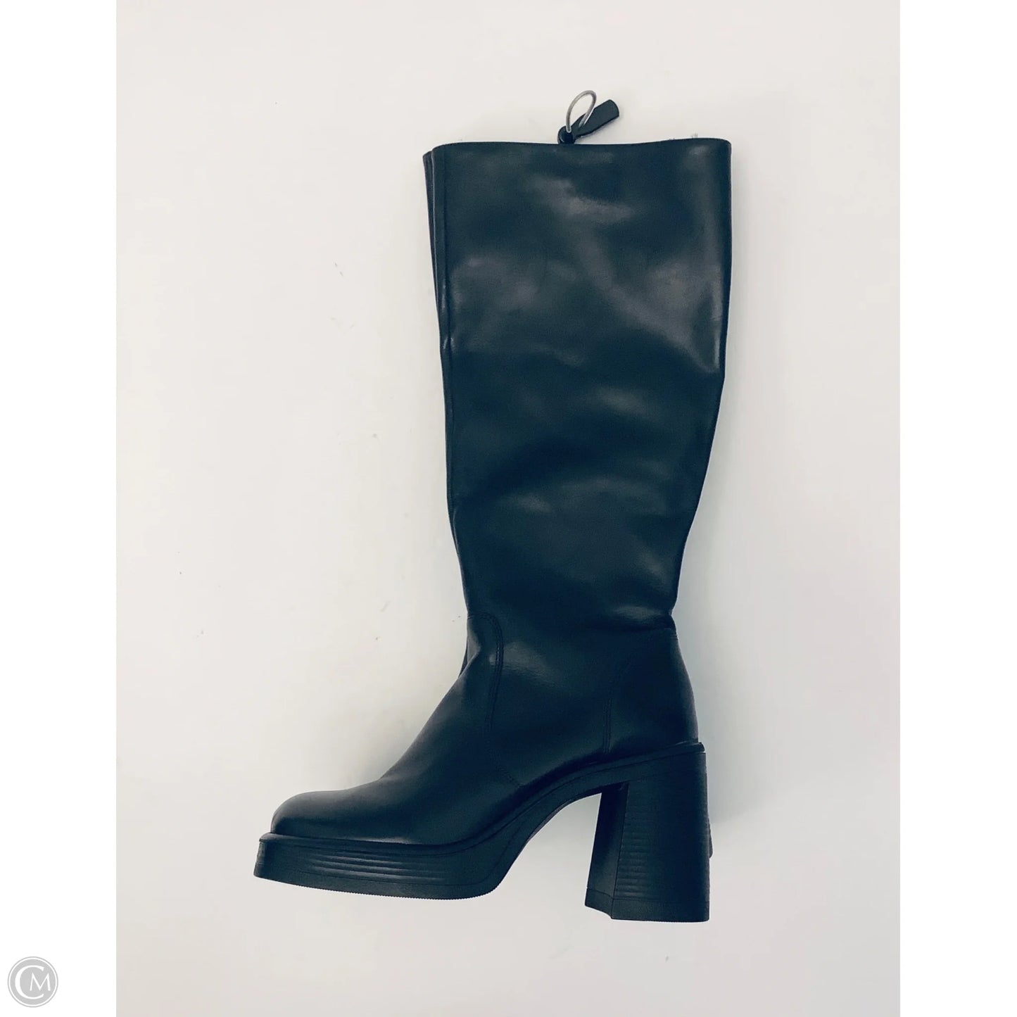 Boots Leather By Clothes Mentor In Black, Size: 9
