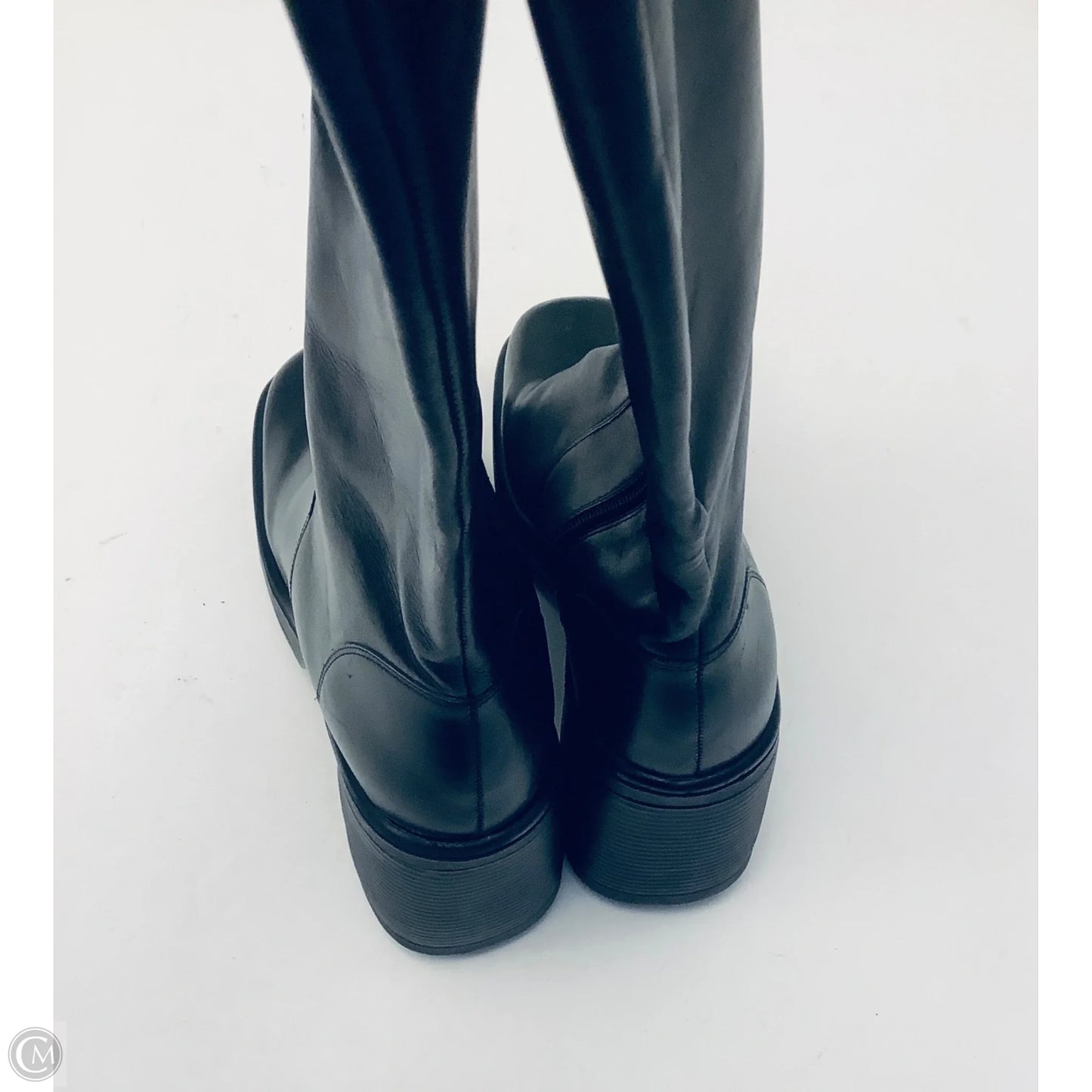 Boots Leather By Clothes Mentor In Black, Size: 9