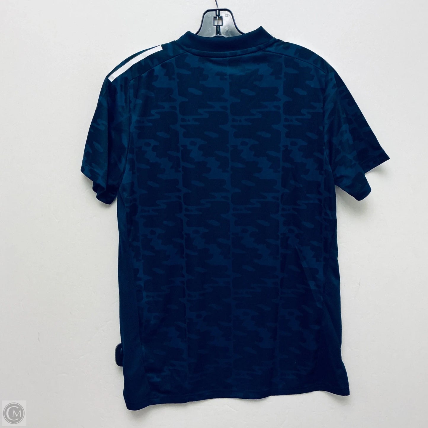 Athletic Top Short Sleeve By Adidas In Blue, Size: L
