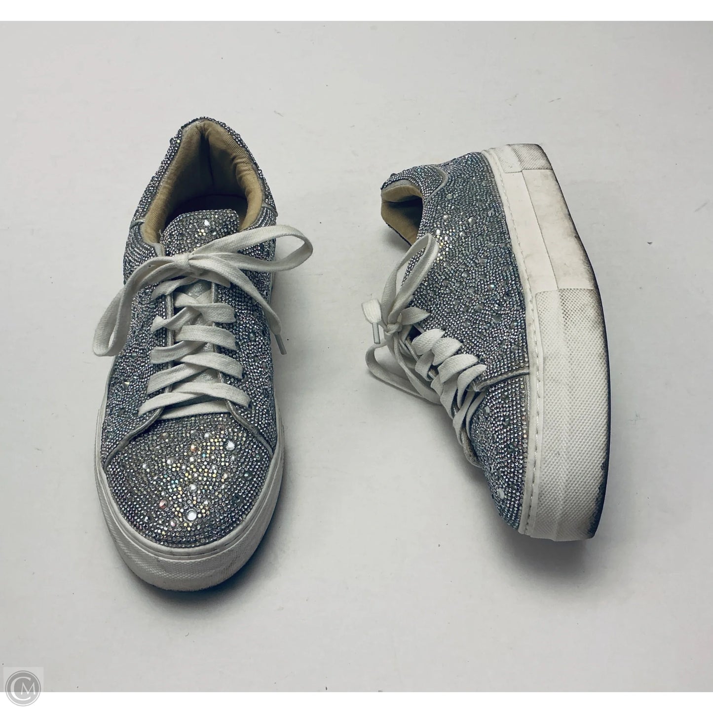 Shoes Sneakers By Betsey Johnson In Silver, Size: 10