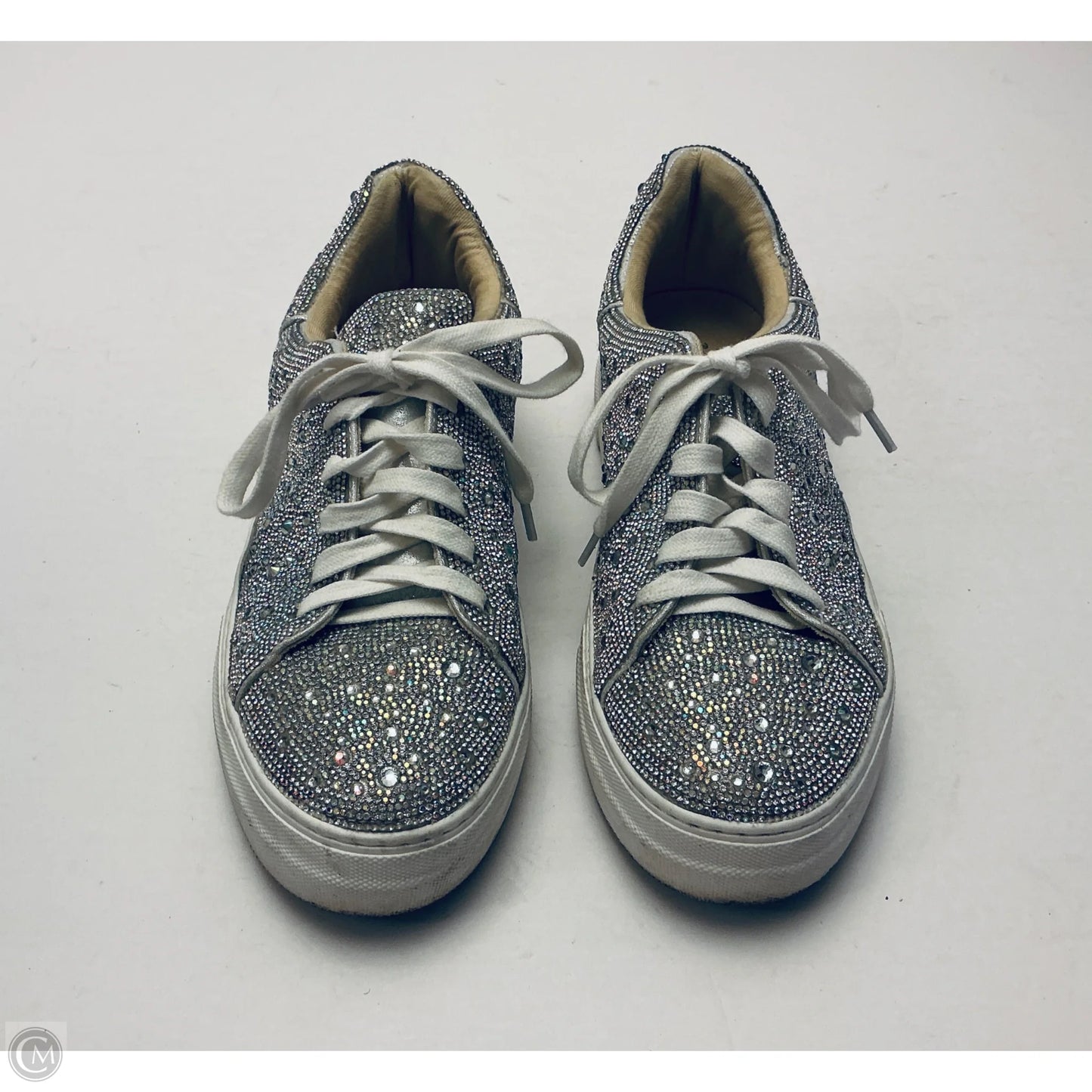 Shoes Sneakers By Betsey Johnson In Silver, Size: 10