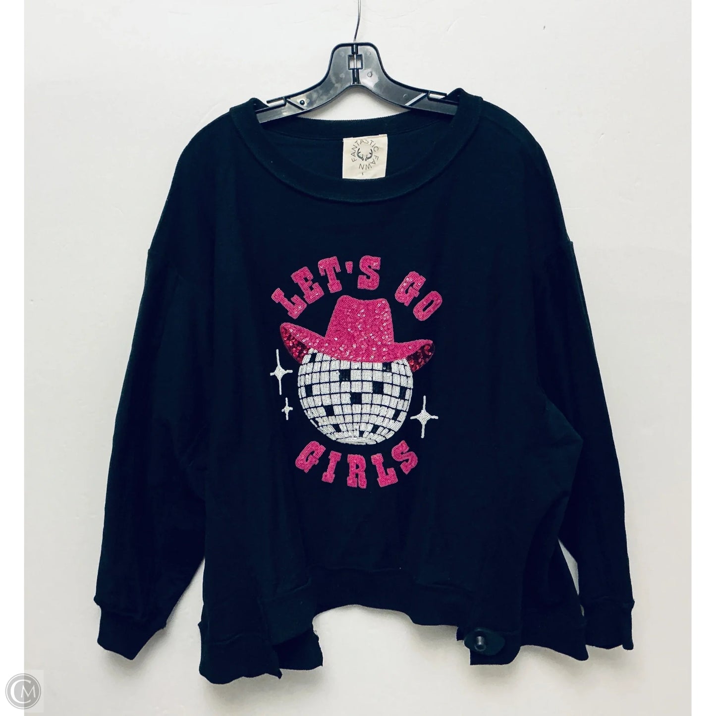 Top Long Sleeve By Fantastic Fawn In Black, Size: S