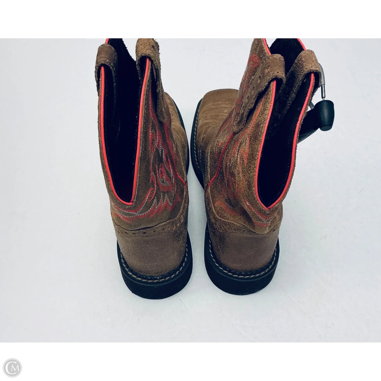 Boots Western By Justin In Brown & Pink, Size: 8