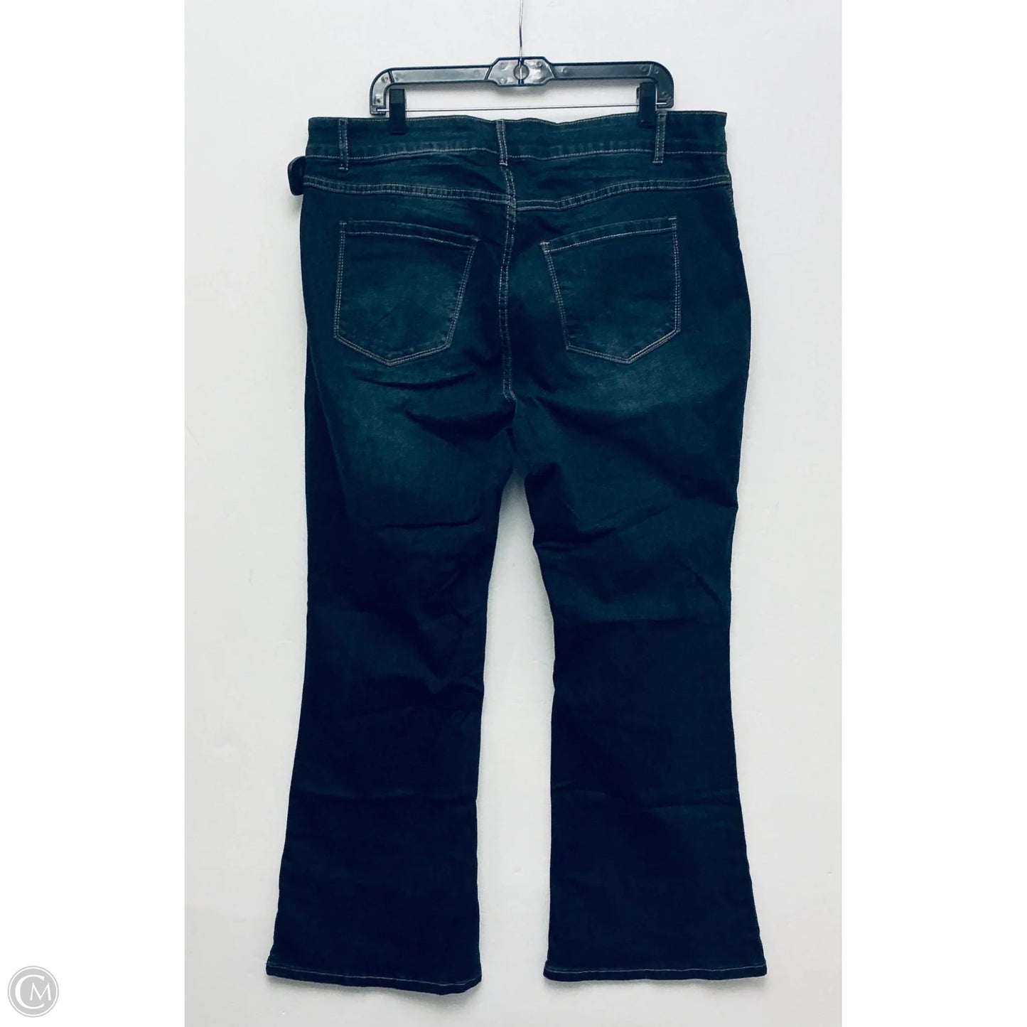 Jeans Flared By Bloomchic In Blue Denim, Size: 20