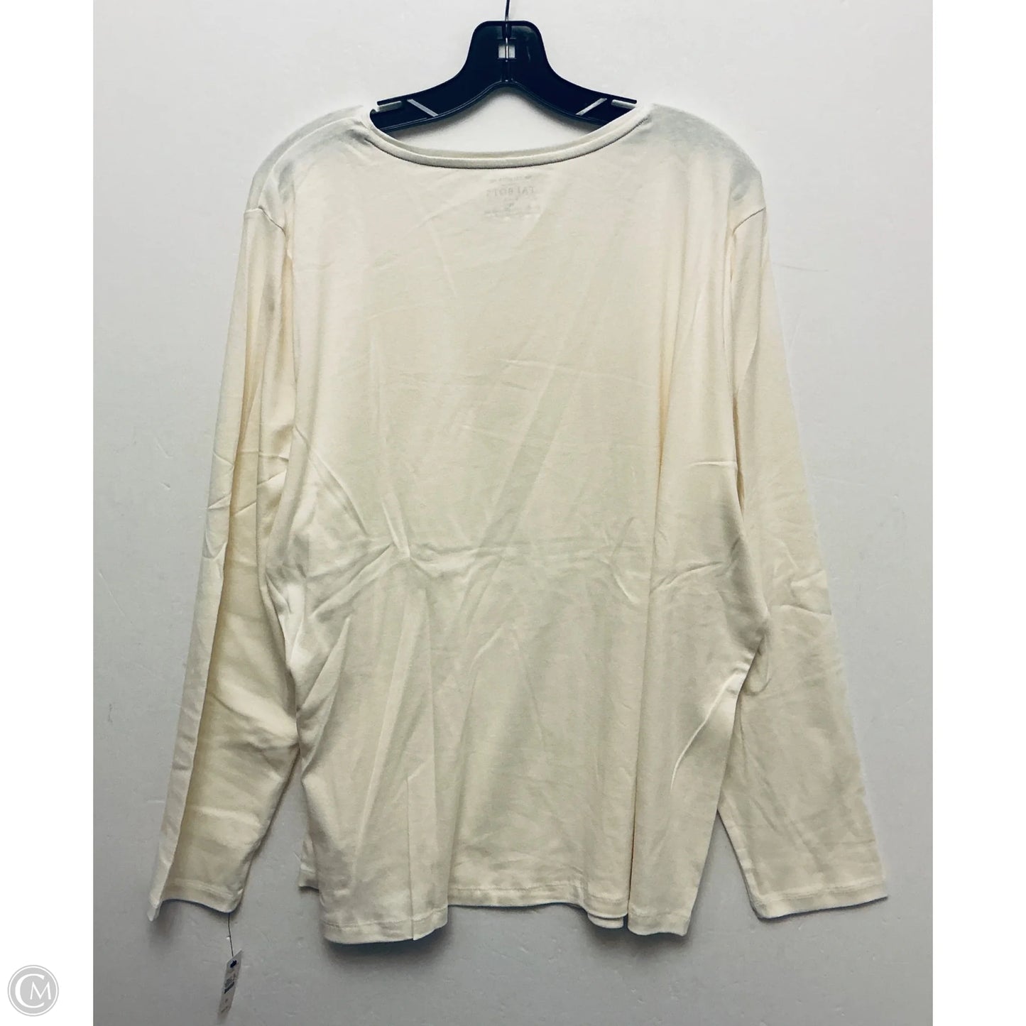 Top Long Sleeve Basic By Talbots In Cream, Size: 3x