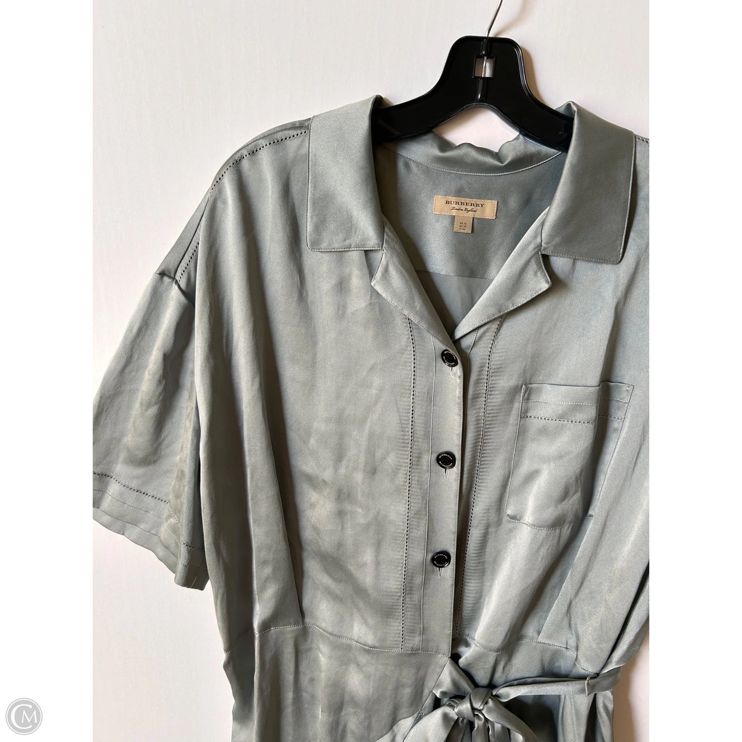 Dress Luxury Designer By Burberry In Grey, Size: L