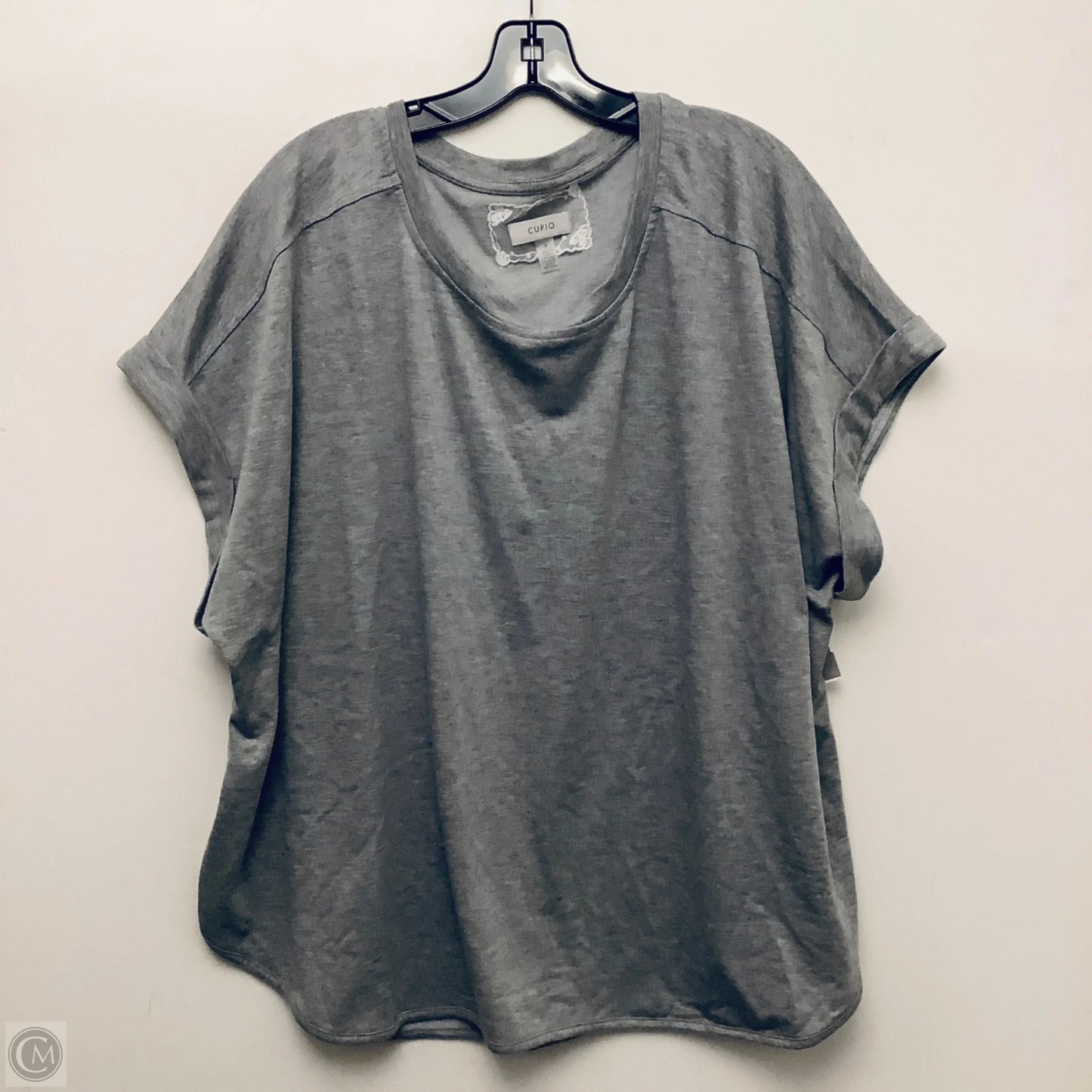 Top Short Sleeve By Cupio In Grey, Size: 3x
