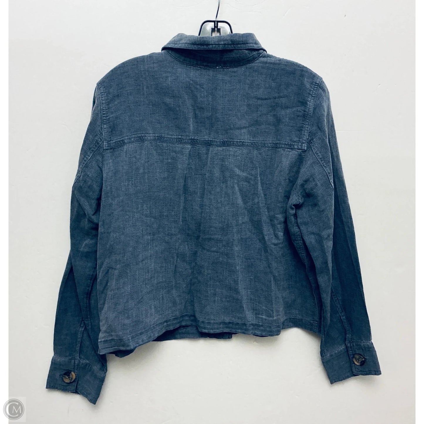 Jacket Shirt By Nicole By Nicole Miller In Blue, Size: L