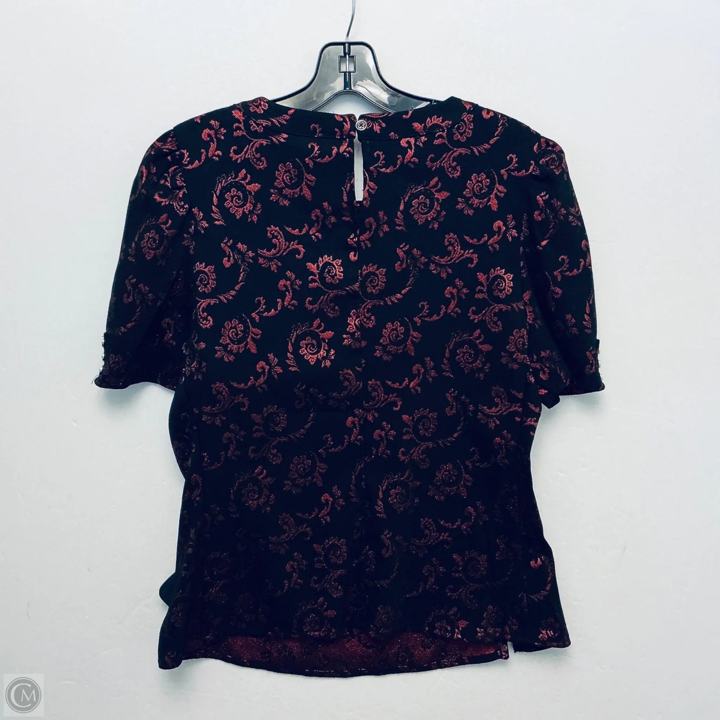 Top Short Sleeve By Liz Claiborne In Black & Red, Size: S