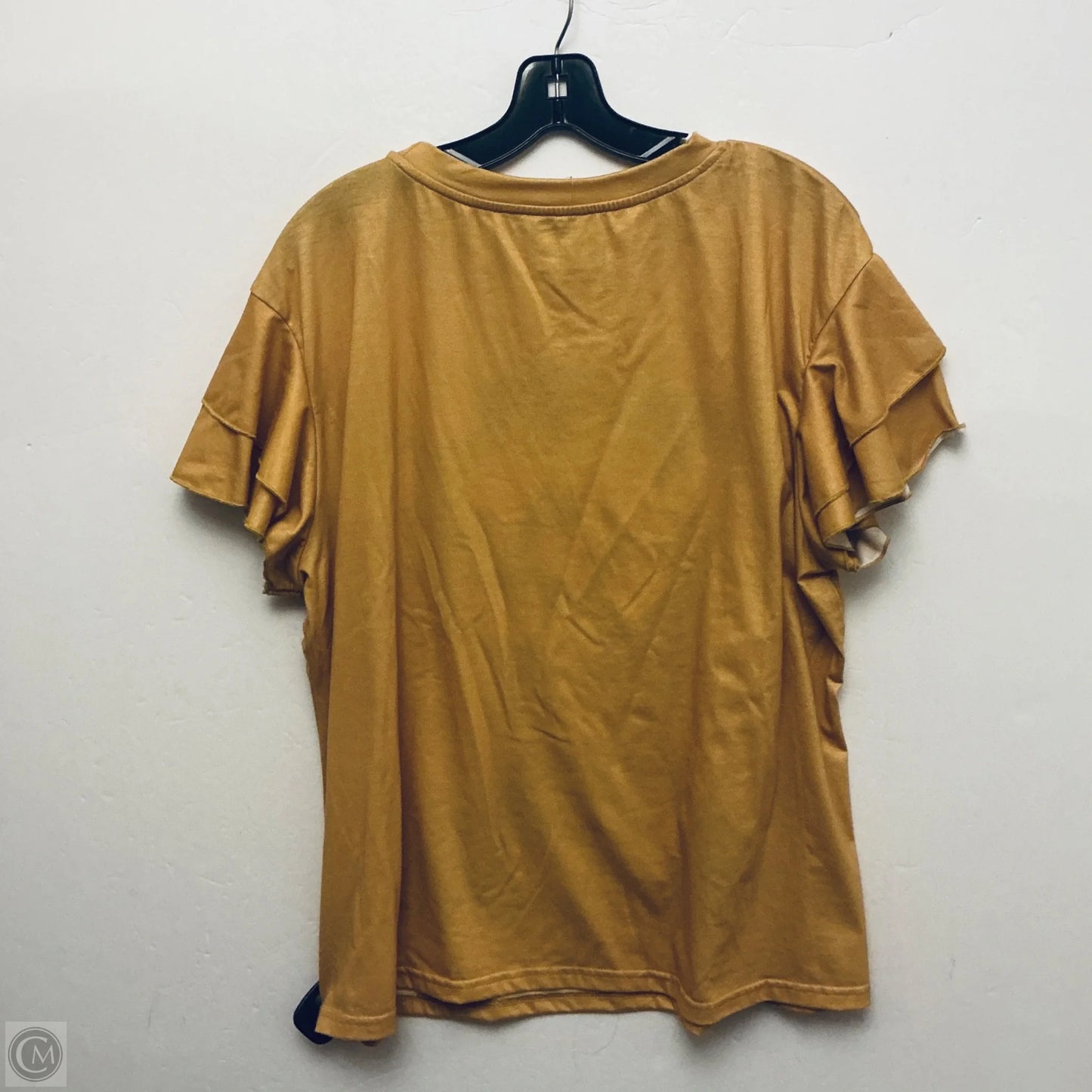 Top Short Sleeve Basic By Shein In Yellow, Size: 2x