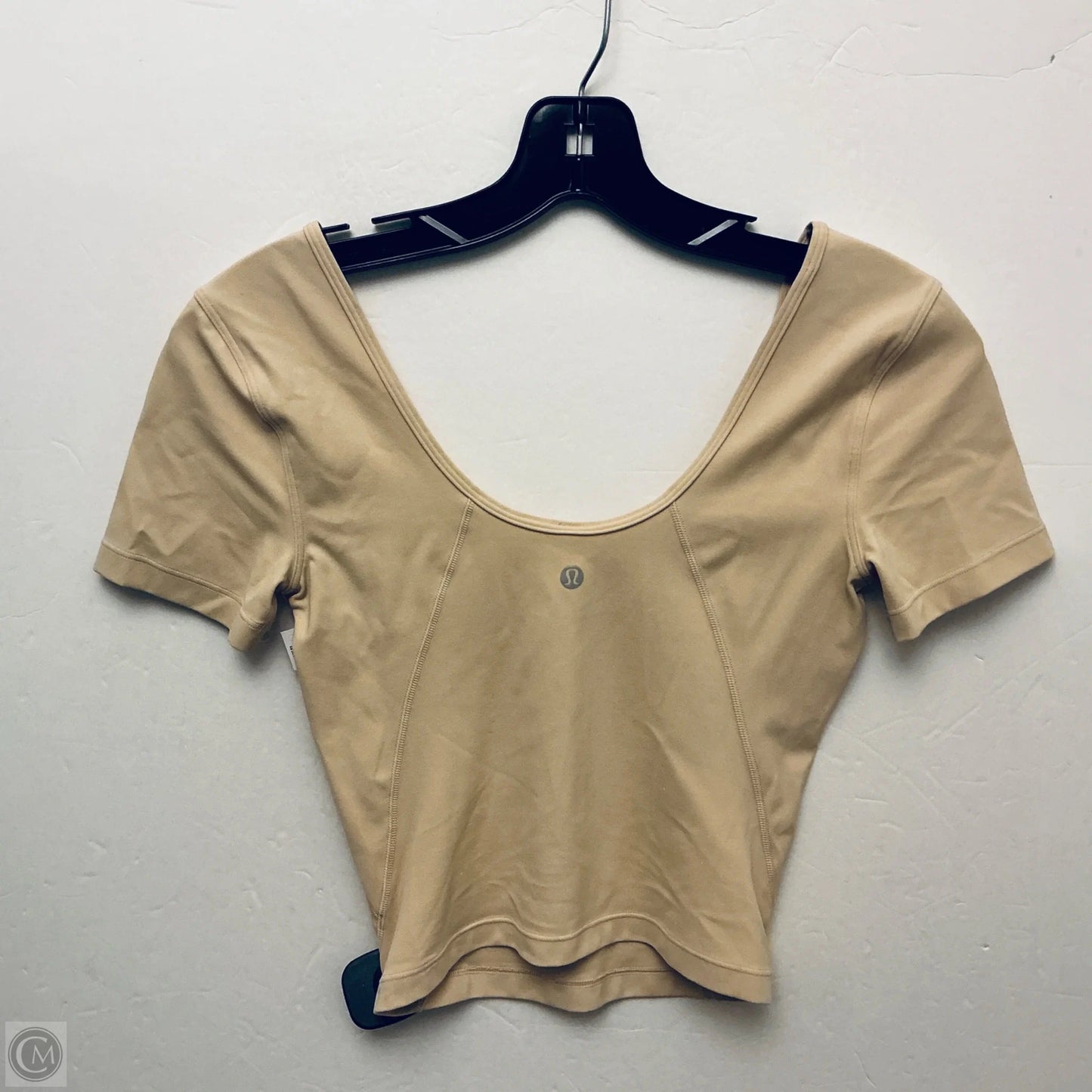 Athletic Top Short Sleeve By Lululemon In Tan, Size: 2