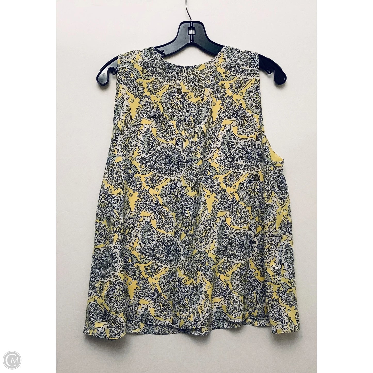 Top Sleeveless By Cato In Yellow, Size: L