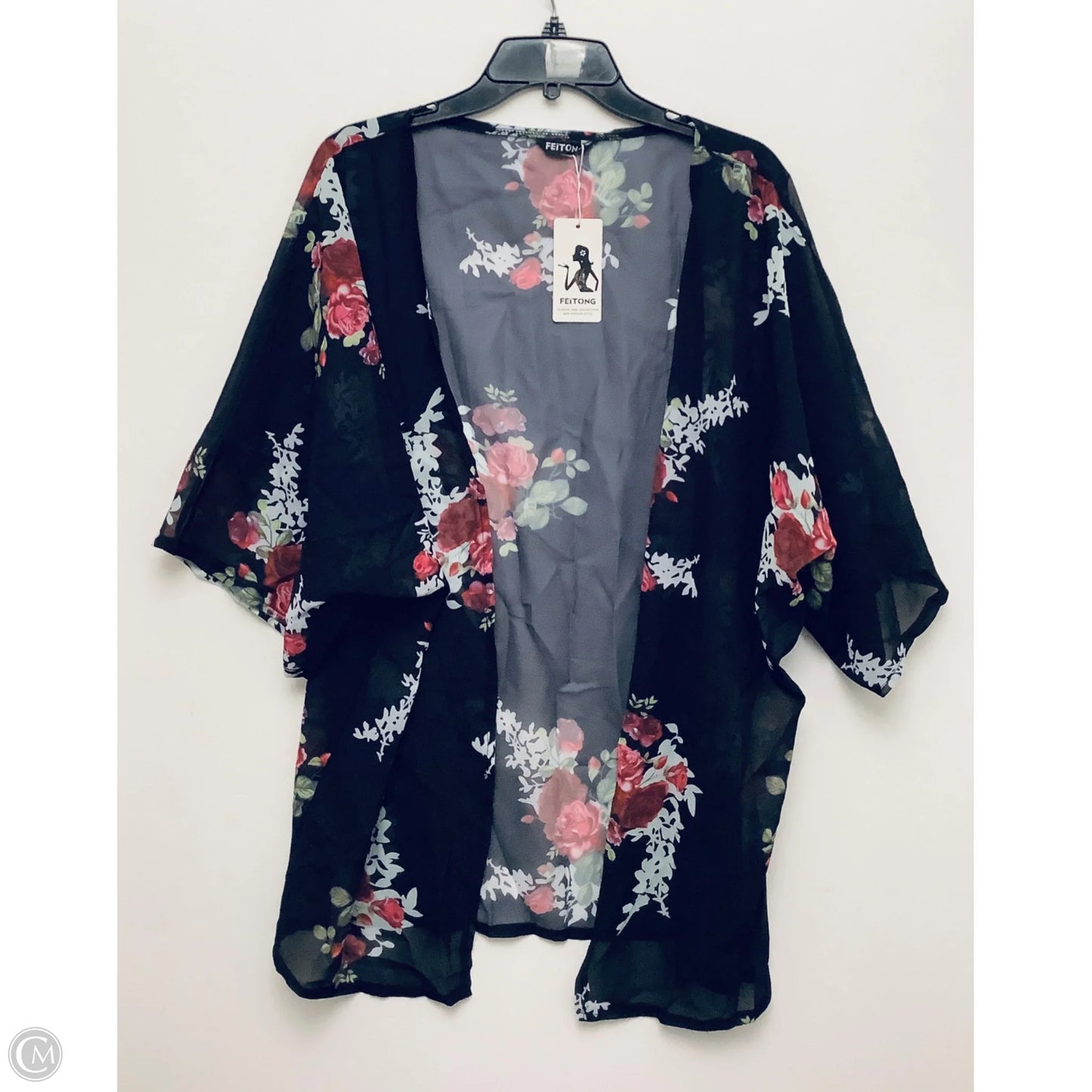 Kimono By Cmf In Black & Pink, Size: 3x